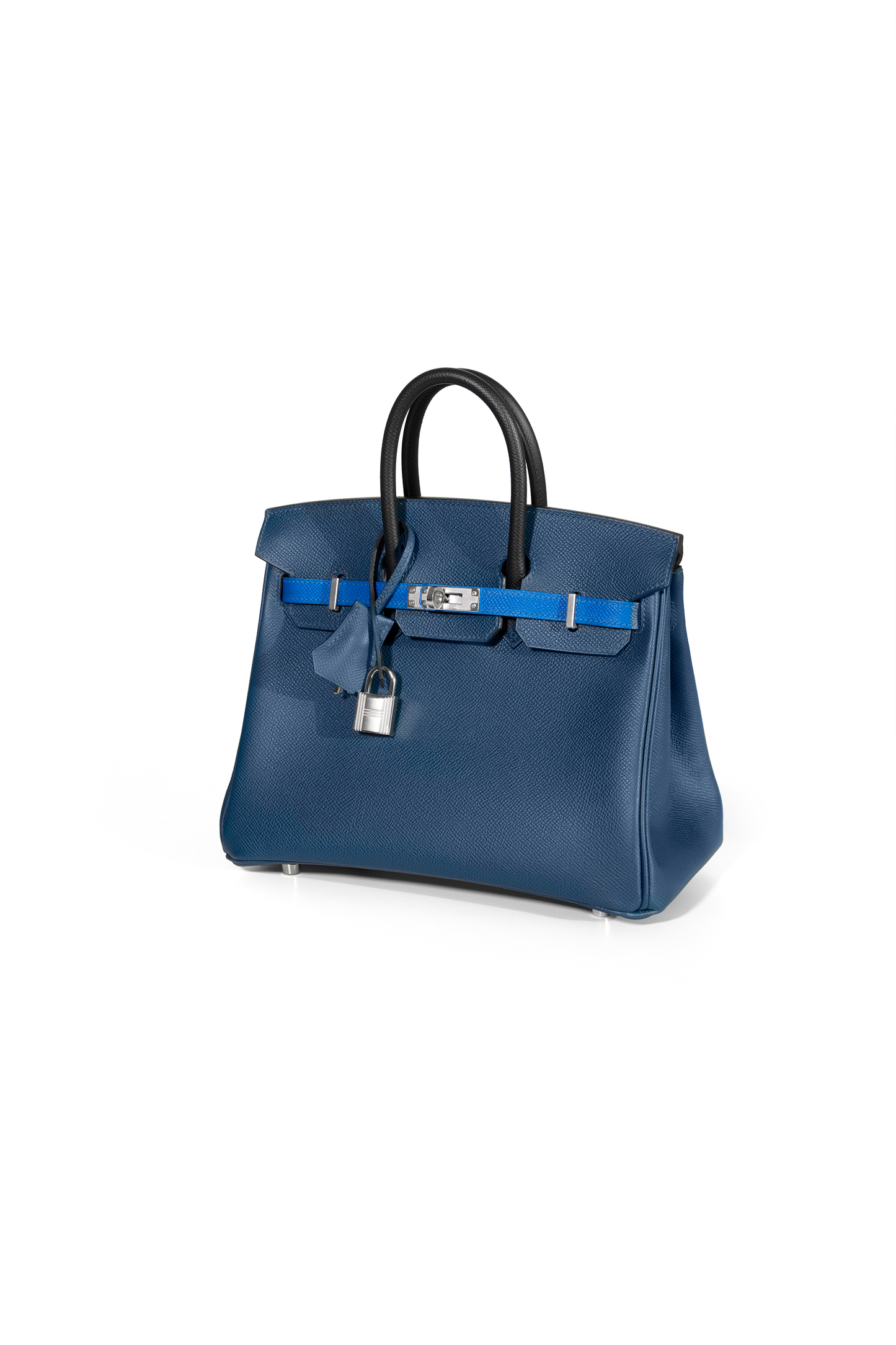 Hermès Birkin 25 Epsom Tricolor in Deep Blue/Blue Hydra/Black PHW