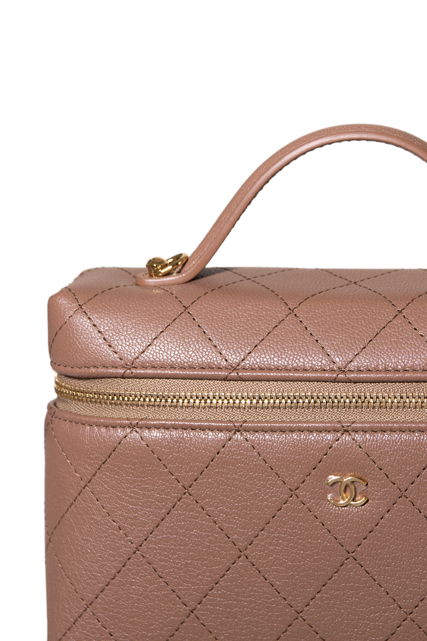 Chanel Vanity Case with Chain in Mocha