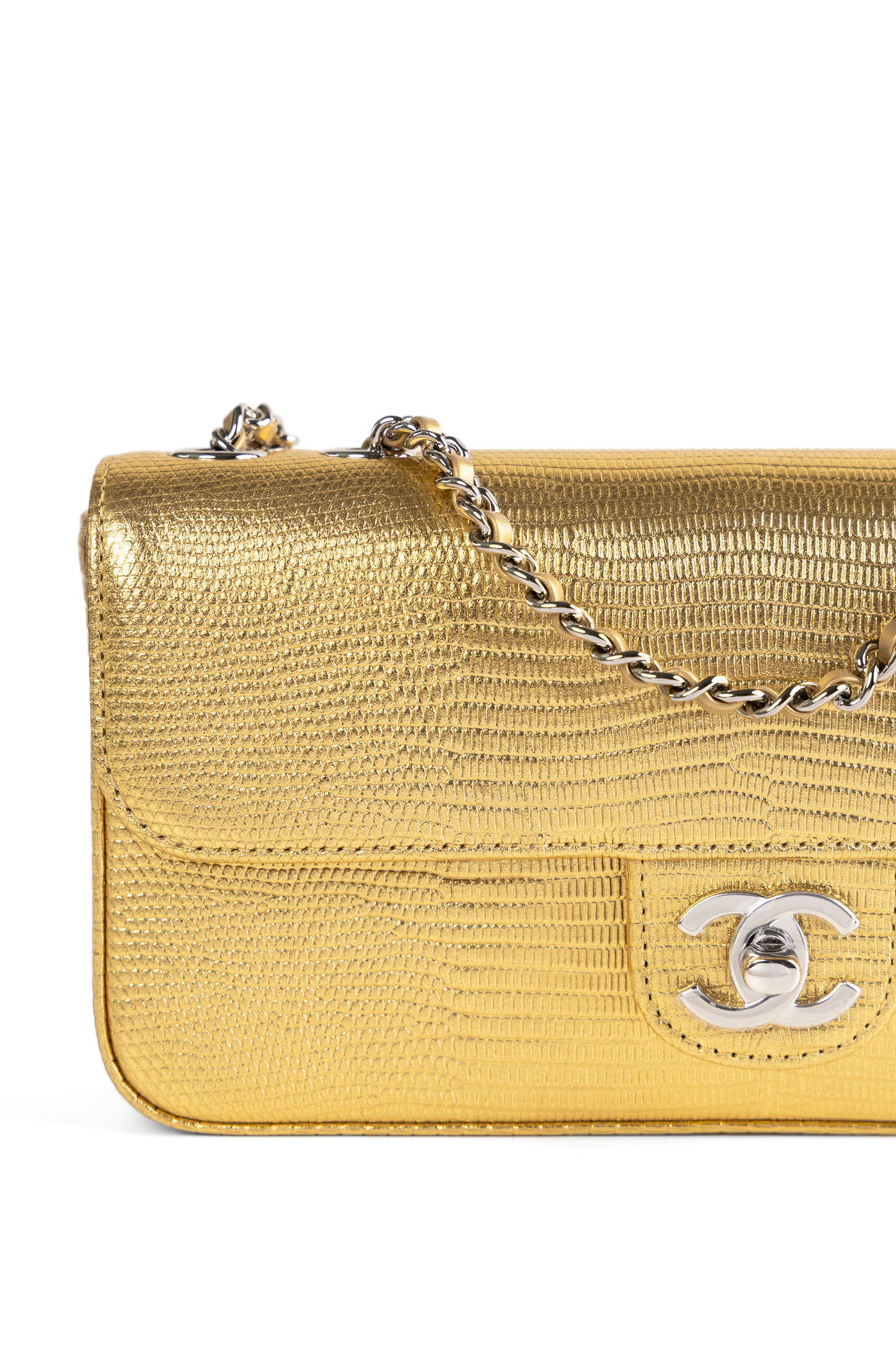Chanel Flap Bag in Gold Lizard