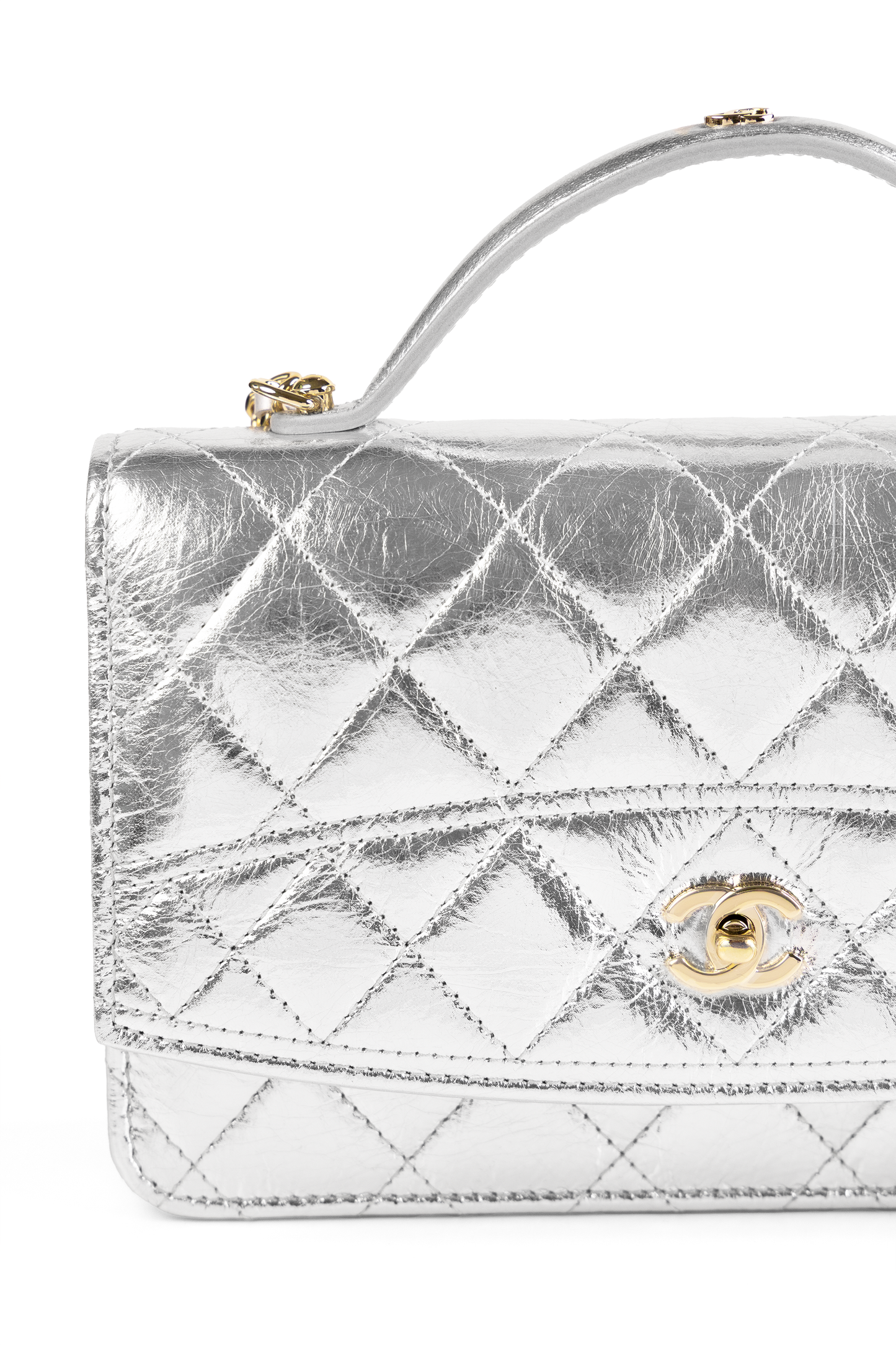 Chanel Wallet on Chain in Metallic Silver