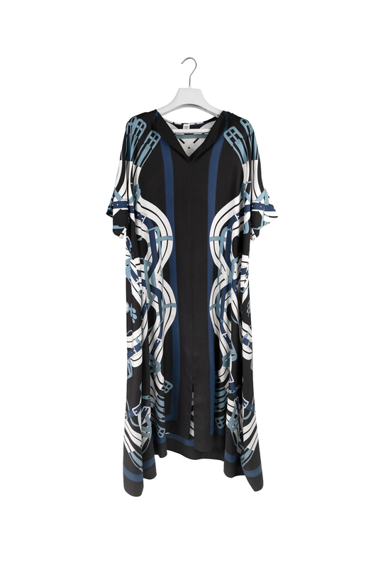 Hermès "Mors a Jouets Detoure" Belted Caftan