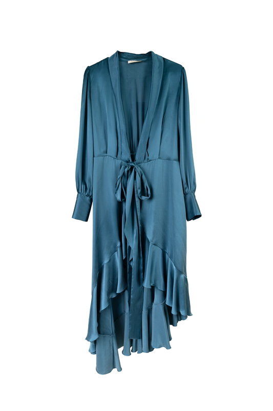 Zimmermann Ninety Six Wrap Dress in Teal