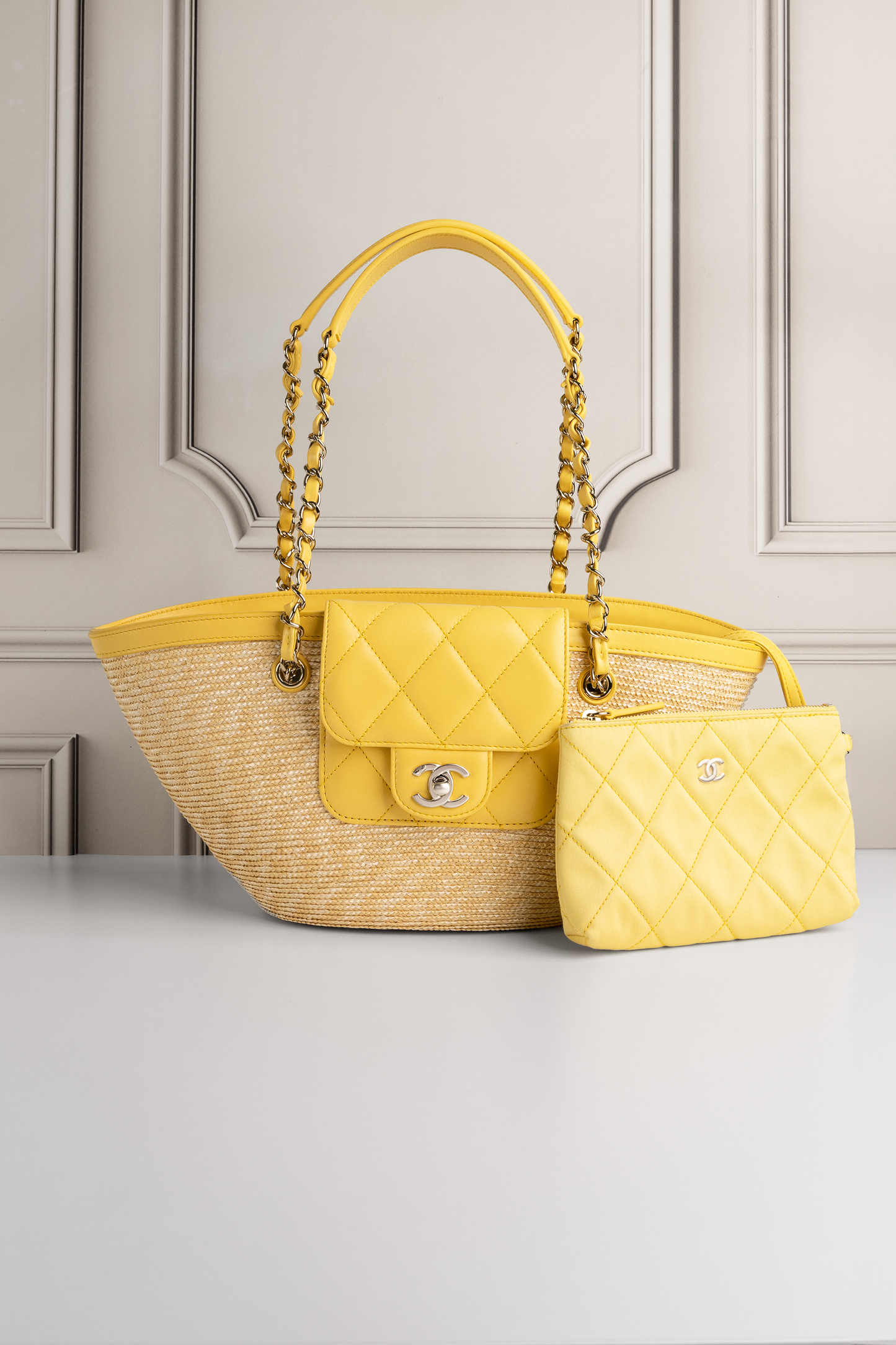 Chanel Large Shopping Bag in Beige/Yellow