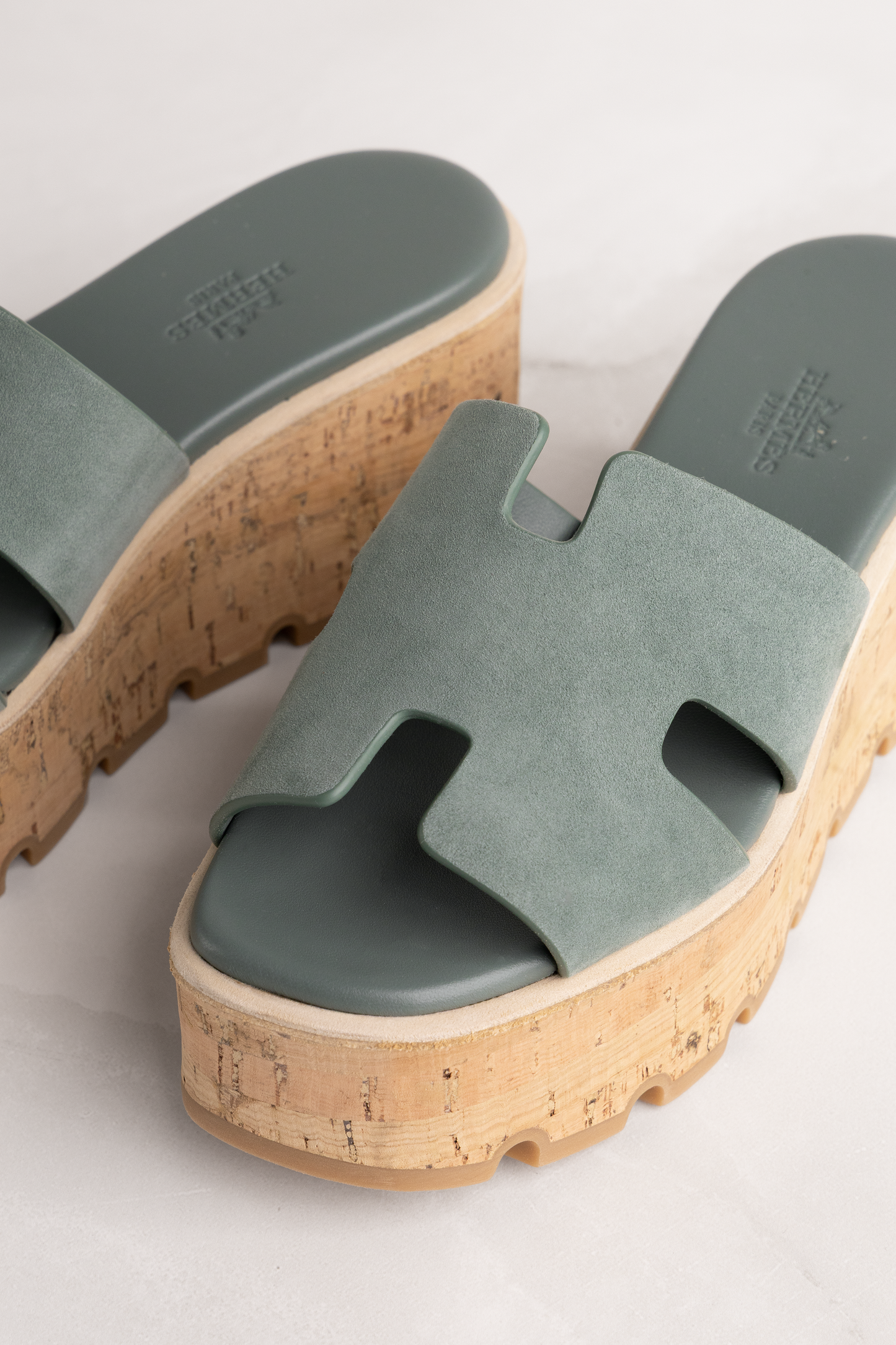 Hermès Eze 30 Sandals in Vert Cèdre