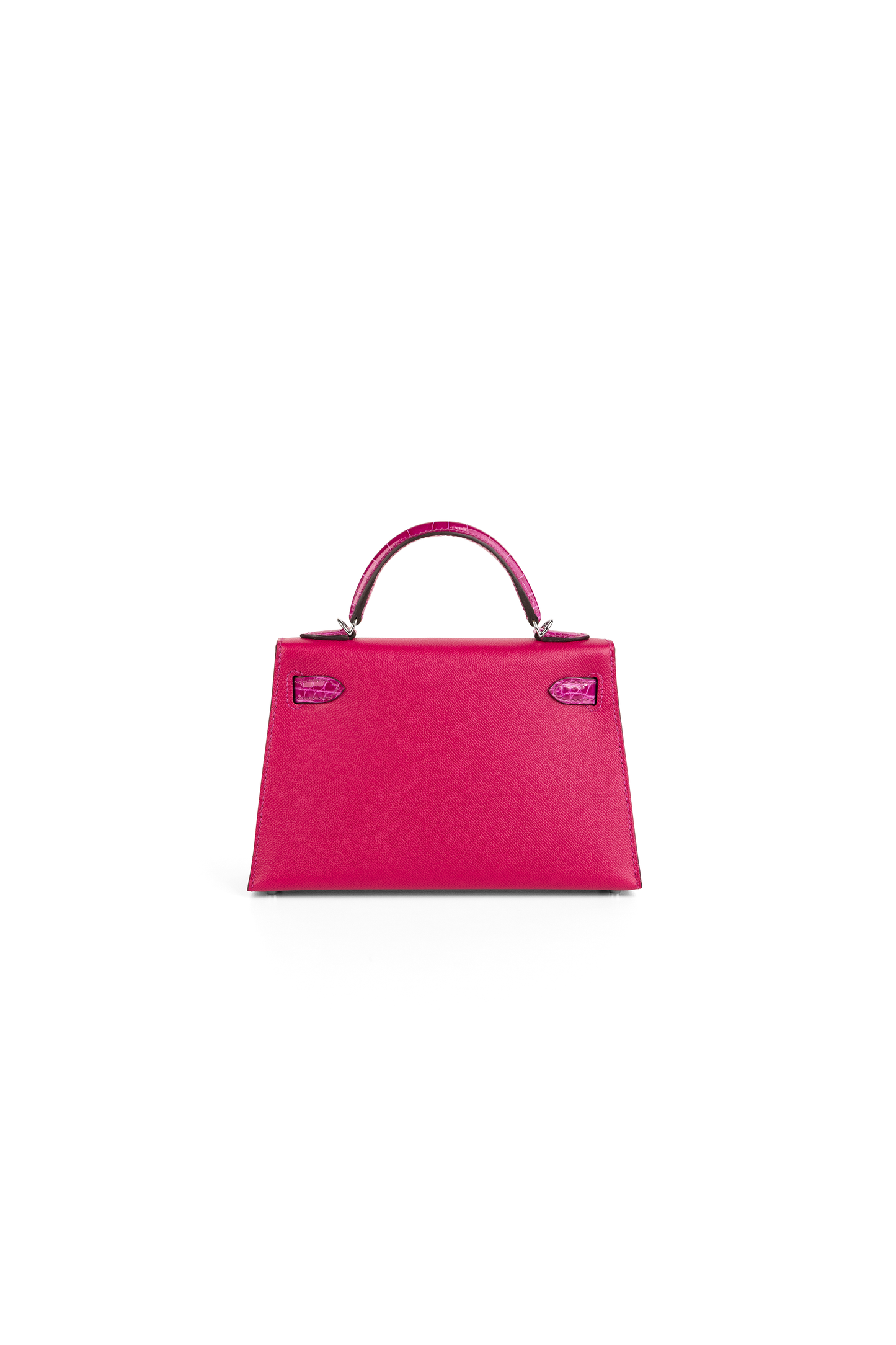 Hermès Mini Kelly Touch Madame Calfskin & Alligator in Rose Pourpre PHW