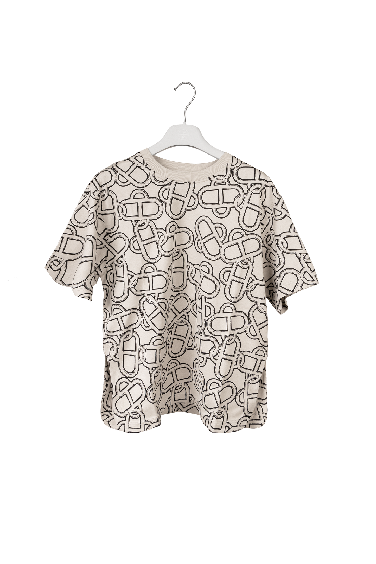 Hermès T-shirt Maxi Imprime in Beige Pierre