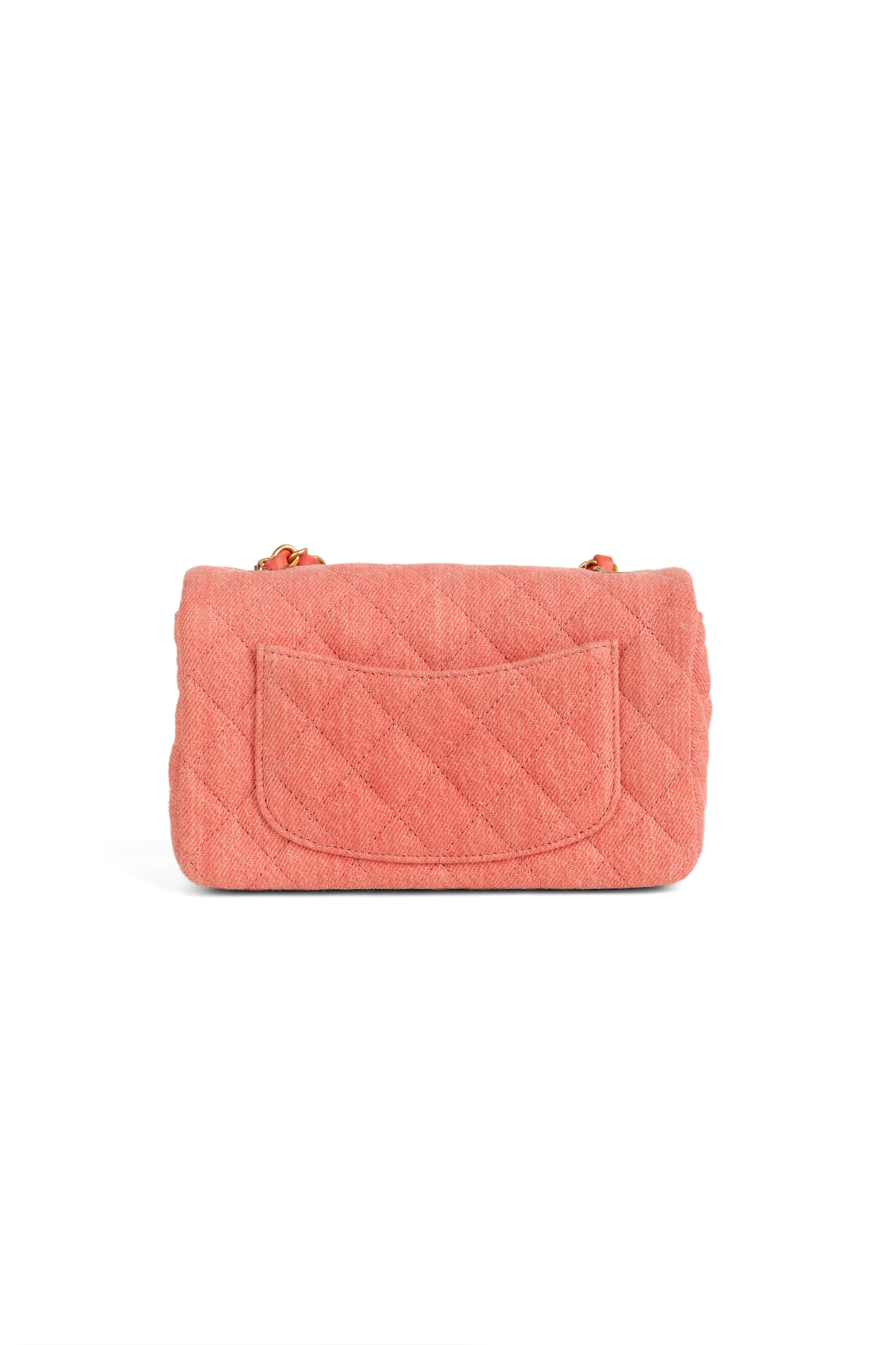 Chanel Mini Flap Bag Denim in Coral