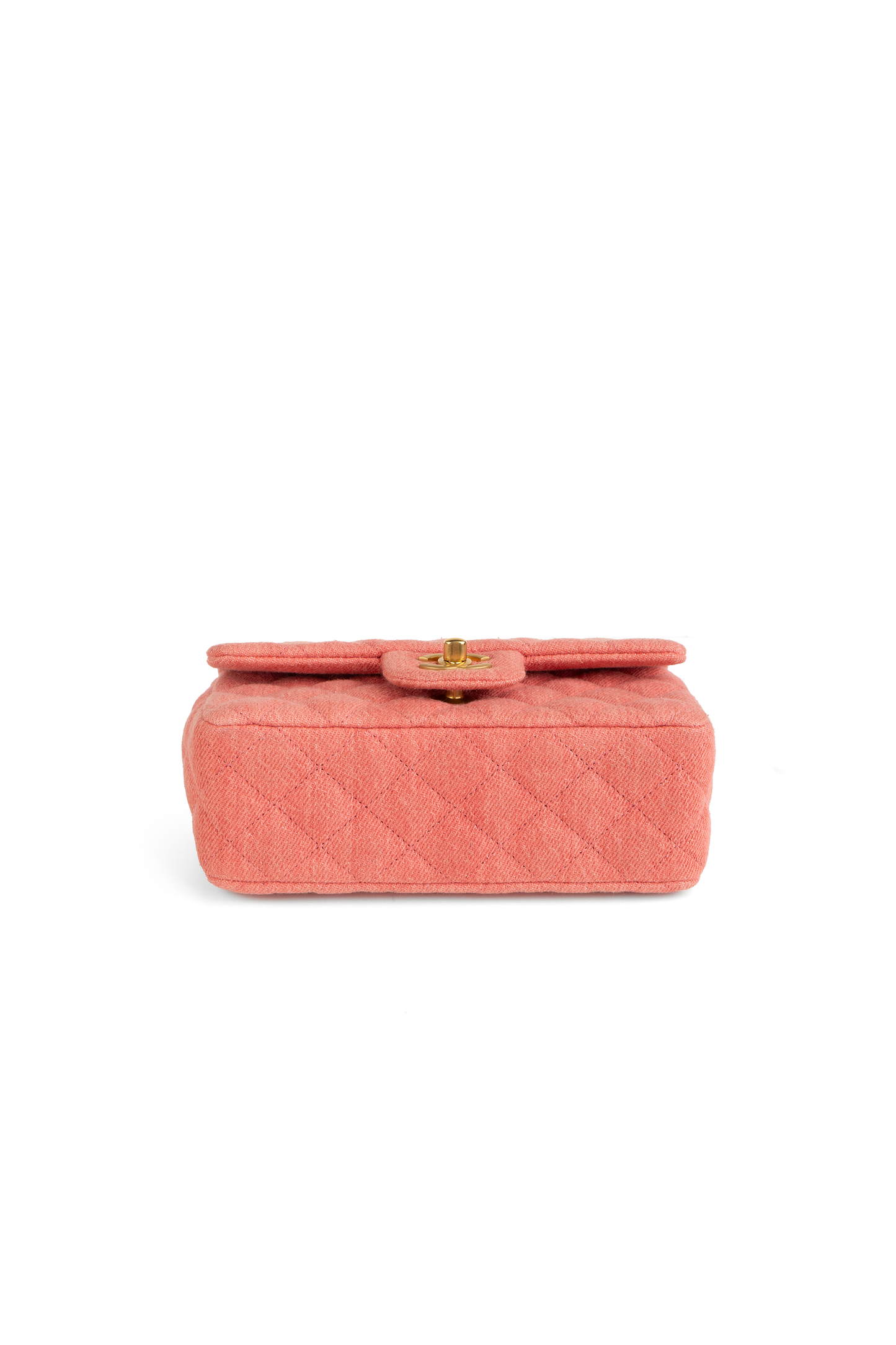 Chanel Mini Flap Bag Denim in Coral