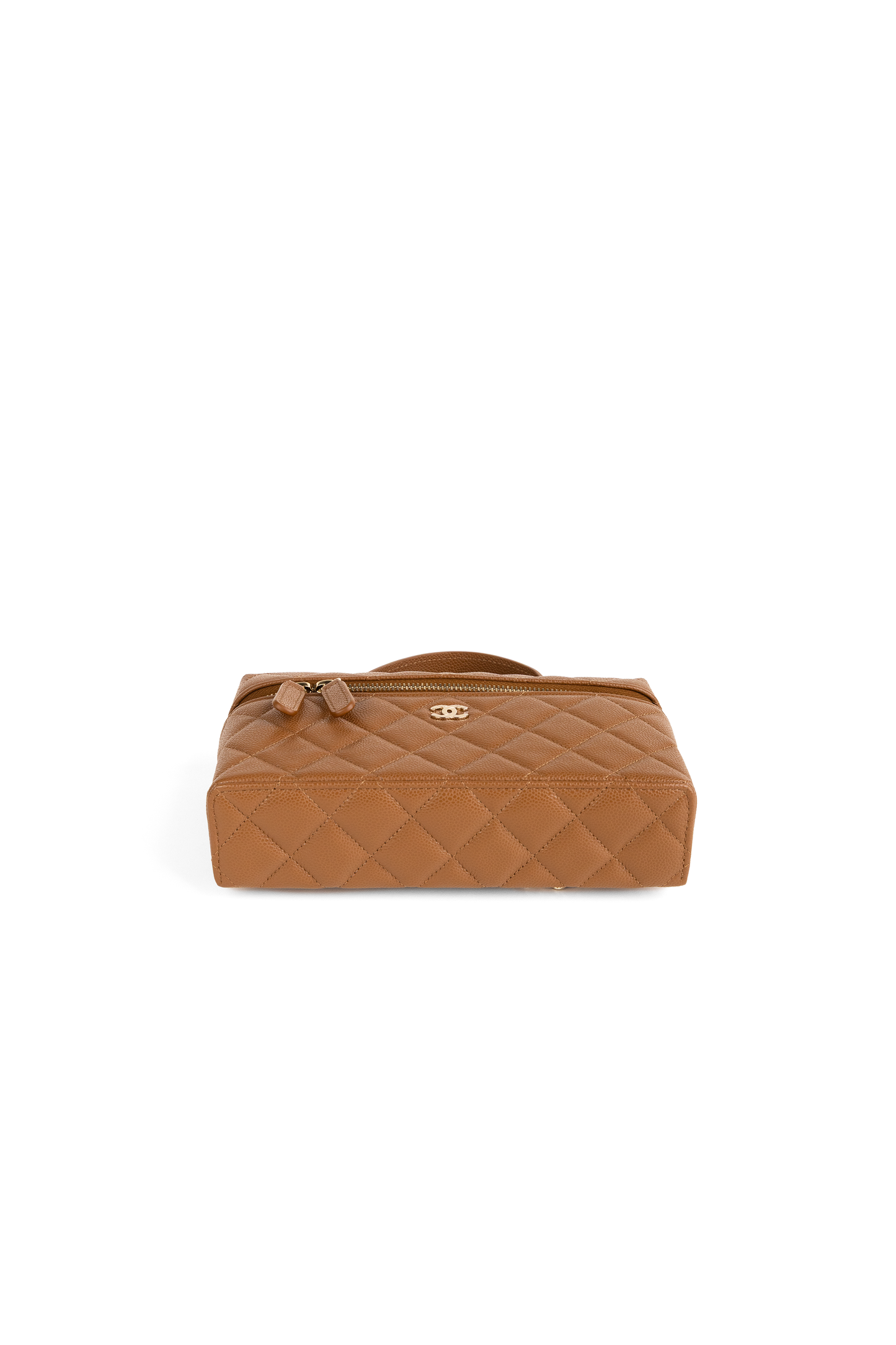 Chanel Vanity Case with Chain in Camel