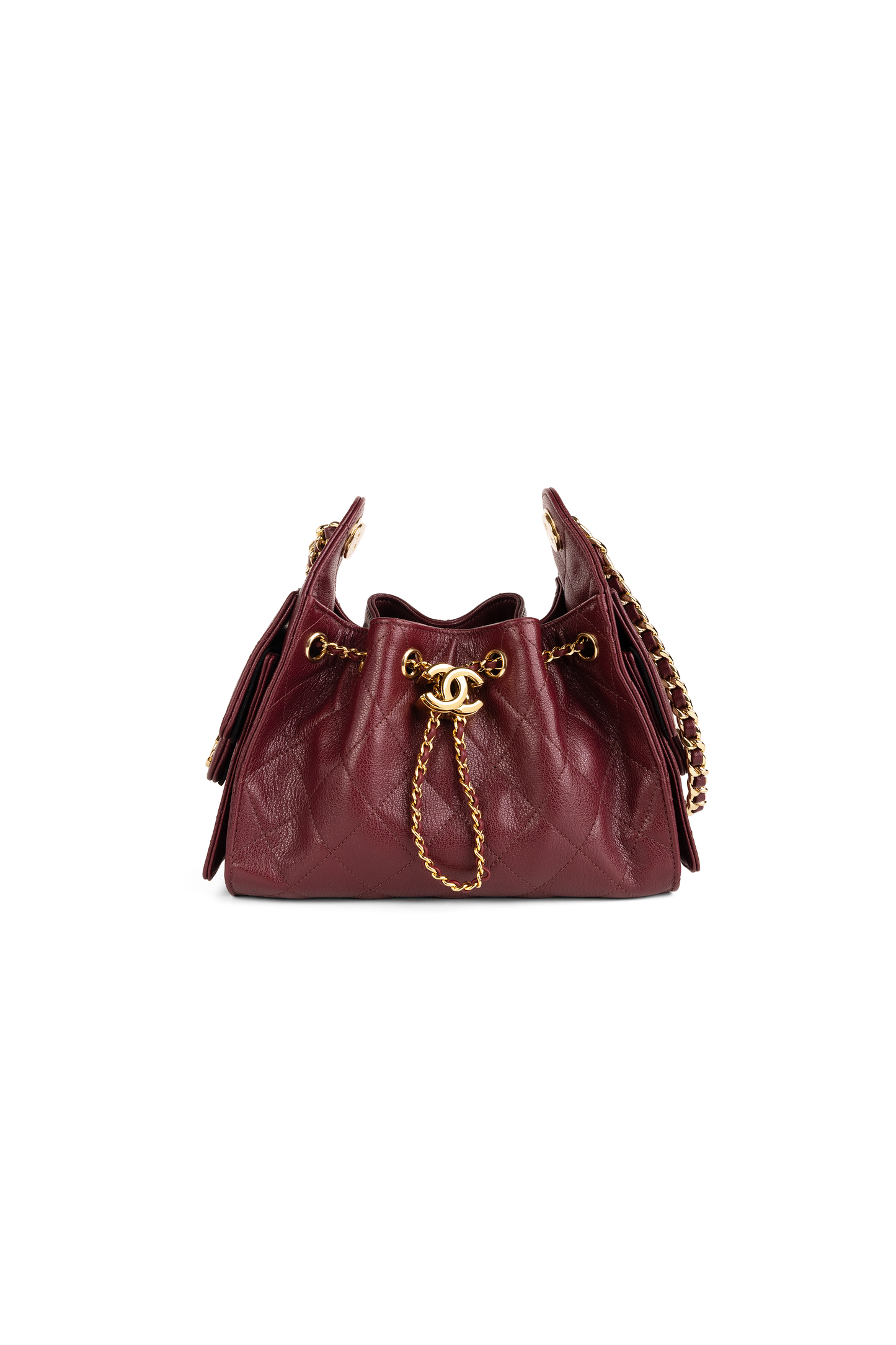 Chanel Mini Hobo 25 Bag in Burgundy