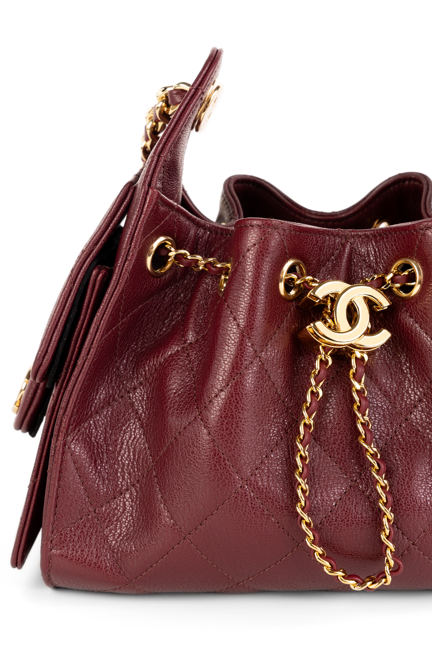 Chanel Mini Hobo 25 Bag in Burgundy