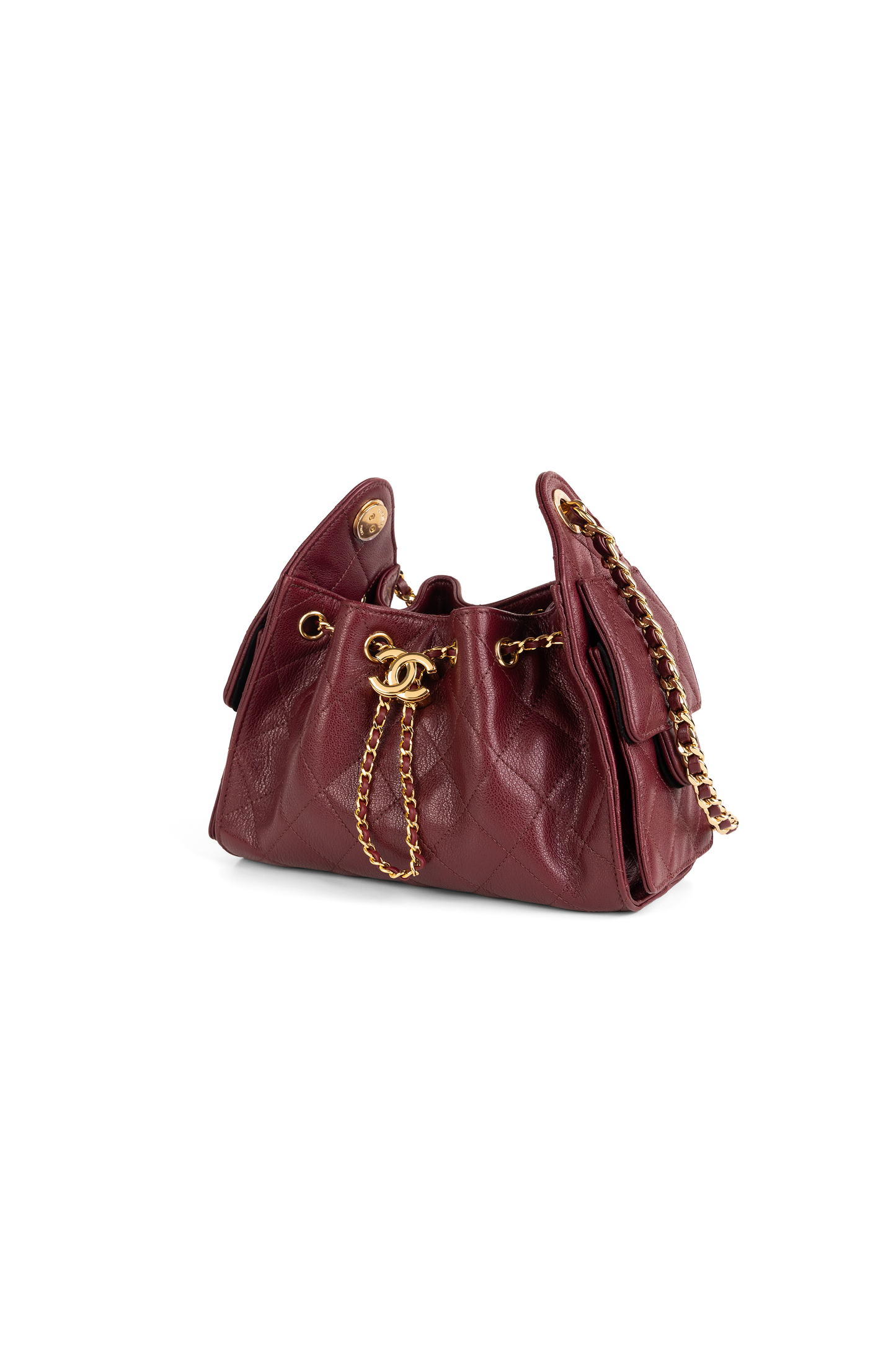 Chanel Mini Hobo 25 Bag in Burgundy