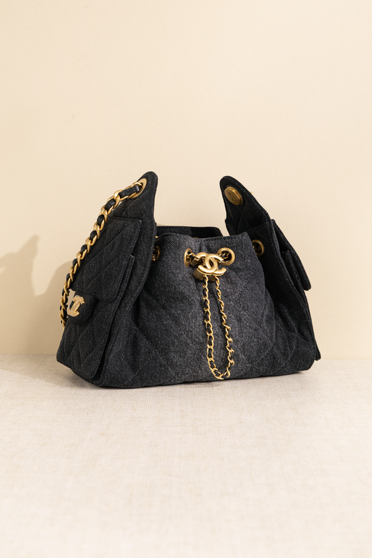 Chanel Mini Hobo 25 Bag in Dark Denim