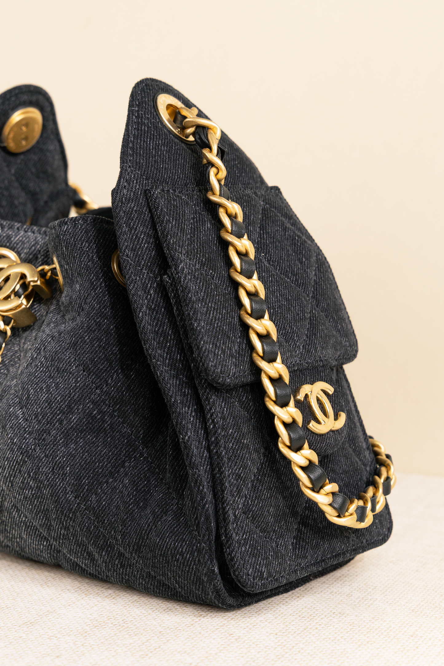 Chanel Mini Hobo 25 Bag in Dark Denim