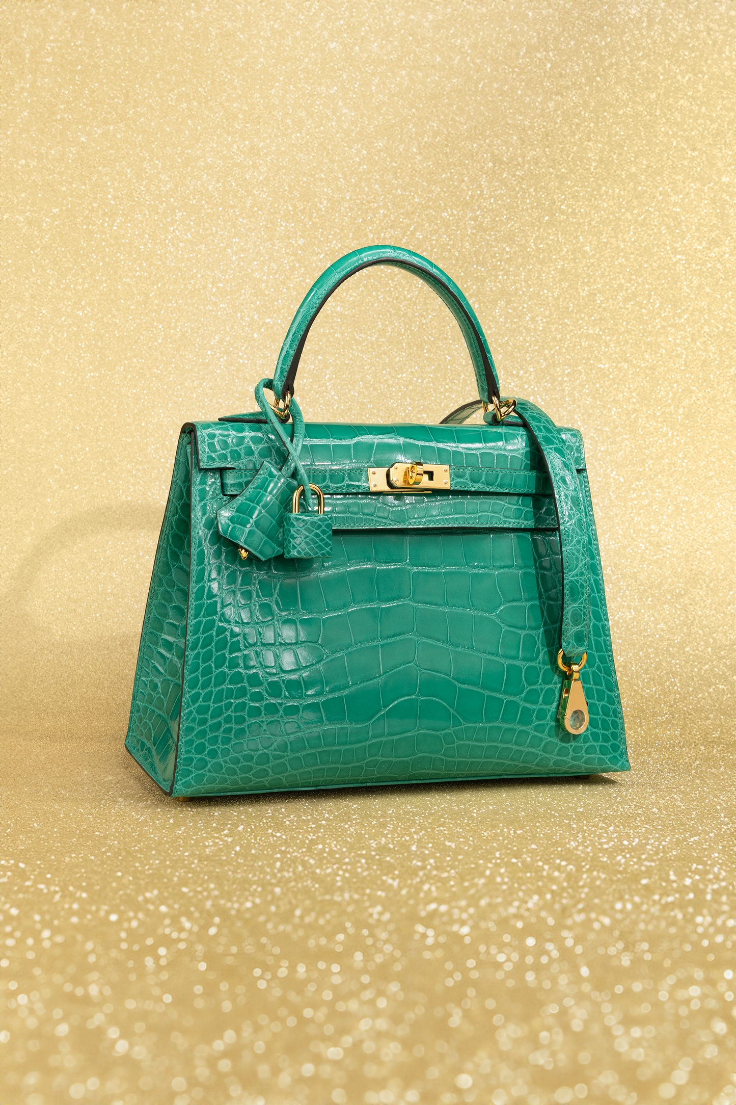 Hermès Kelly 25 Alligator in Vert Jade with GHW