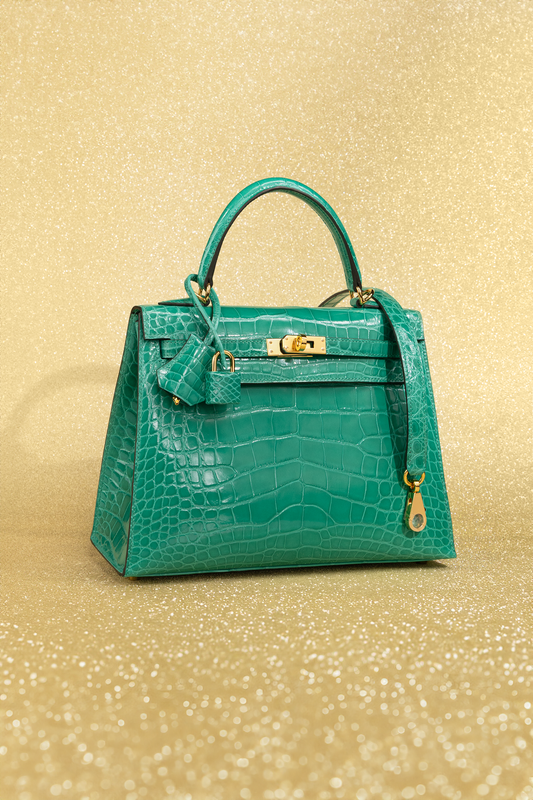 Hermès Kelly 25 Alligator in Vert Jade with GHW