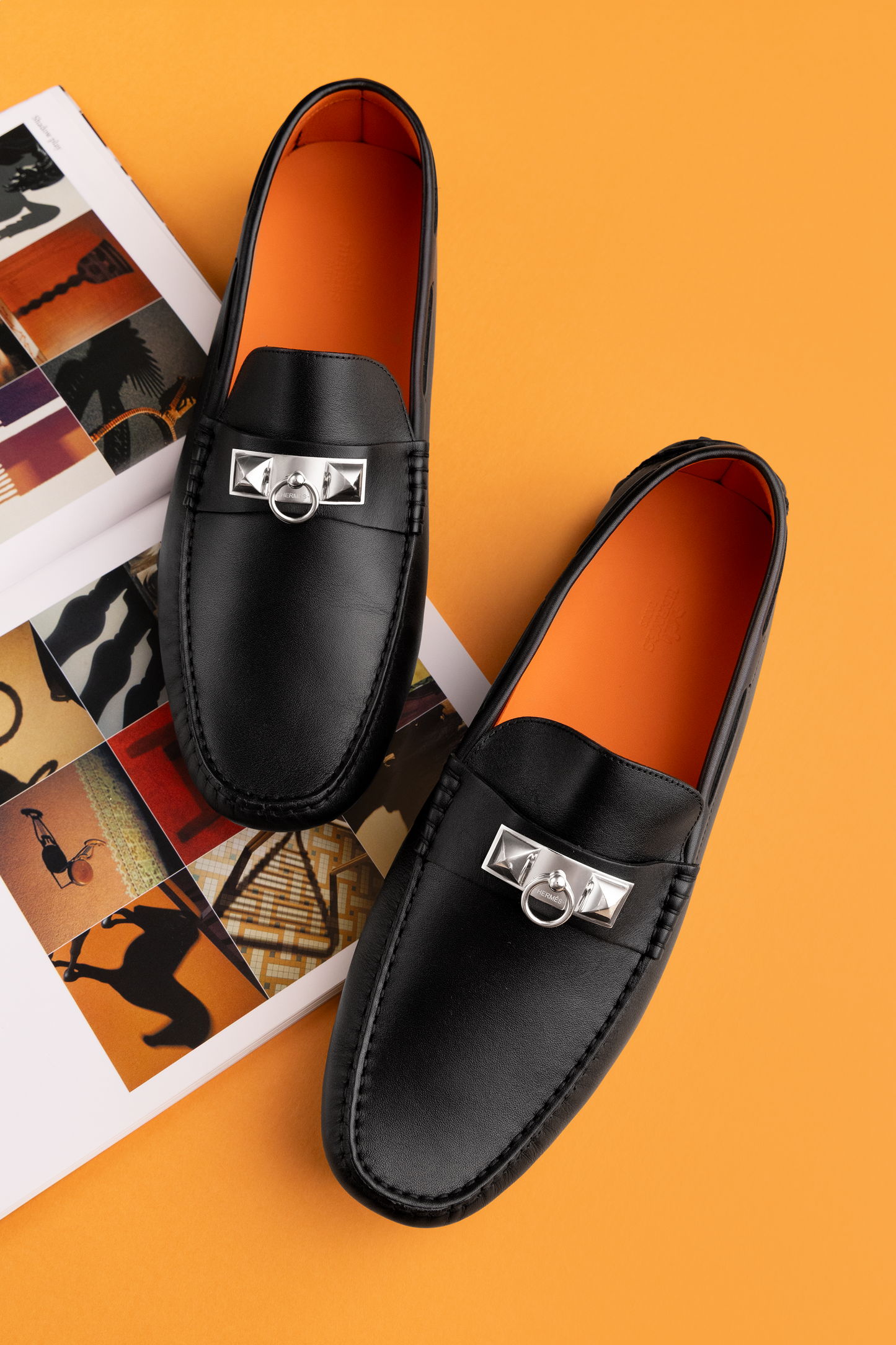 Hermès Black Irving Loafers