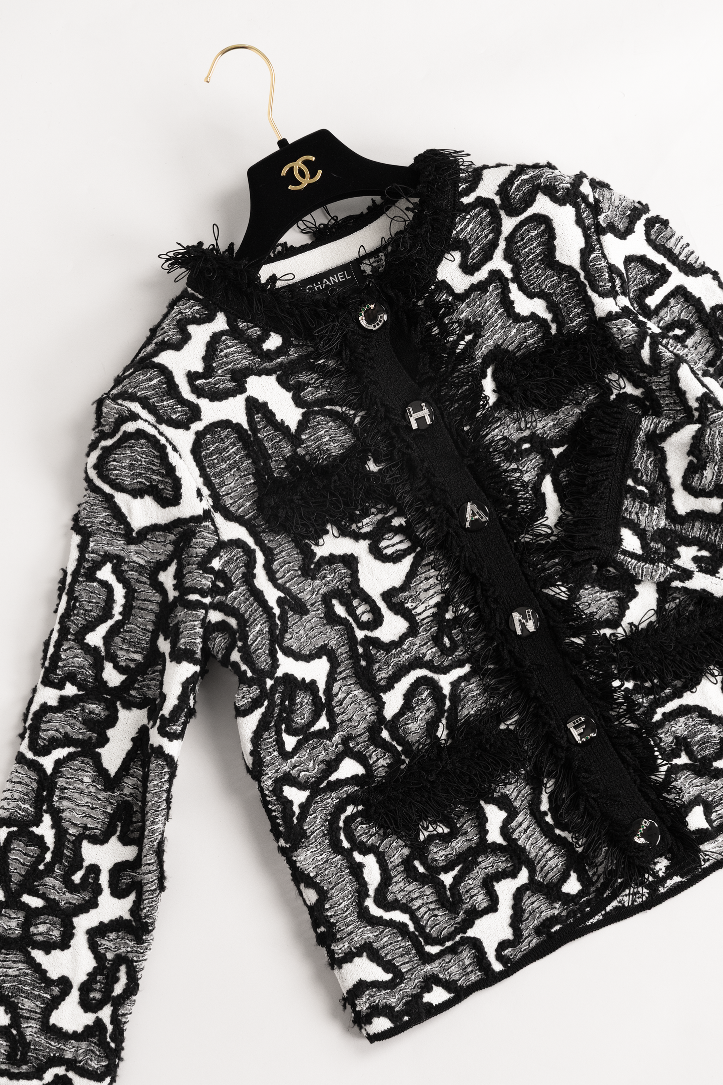 Chanel Black/White Silk & Cotton Jacket