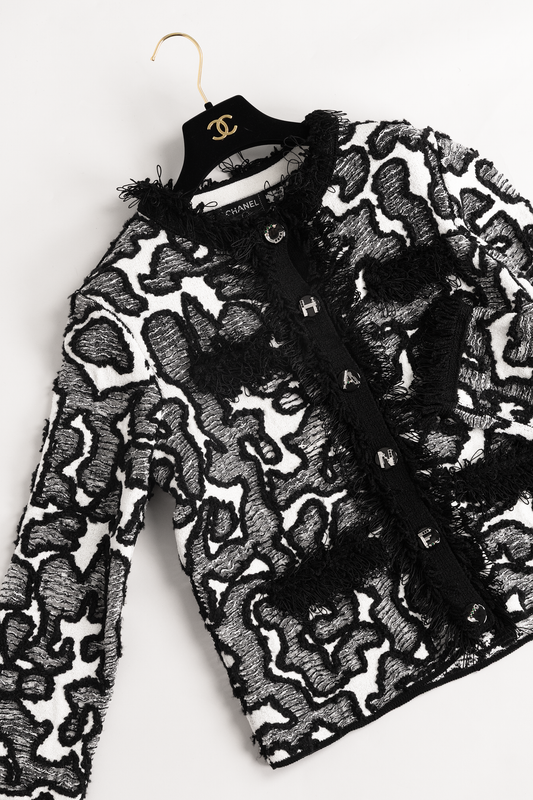 Chanel Black/White Silk & Cotton Jacket