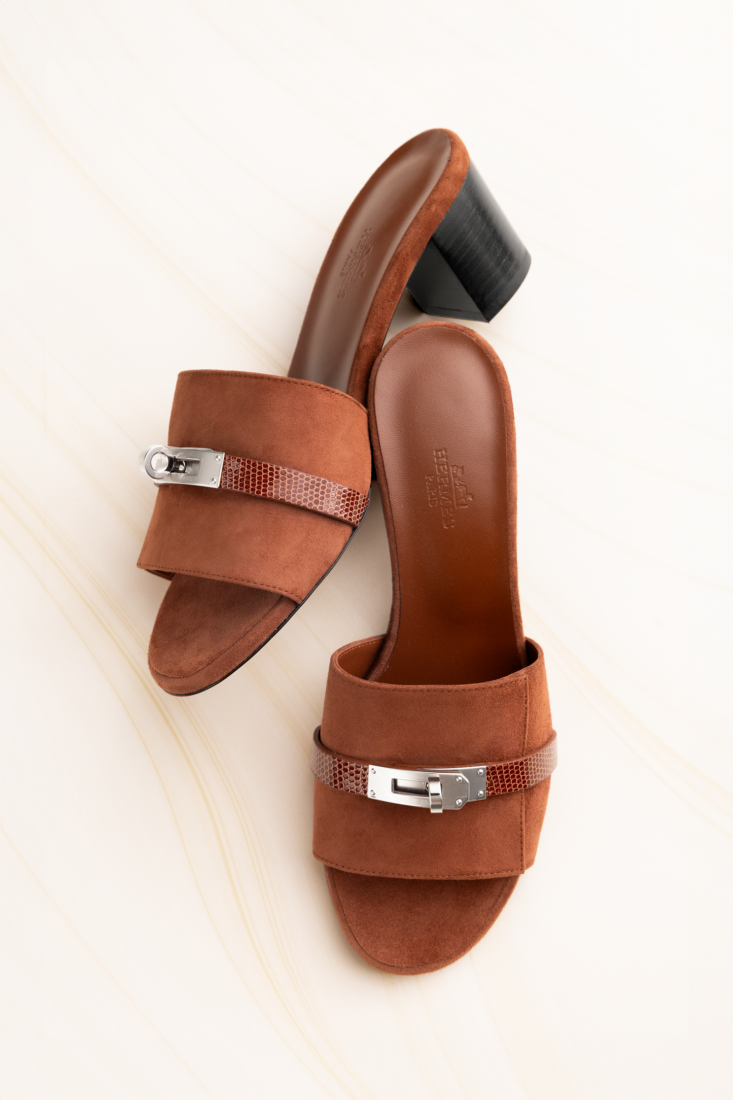 Hermès Gigi 50 Touch Sandals in Rouge Sépia