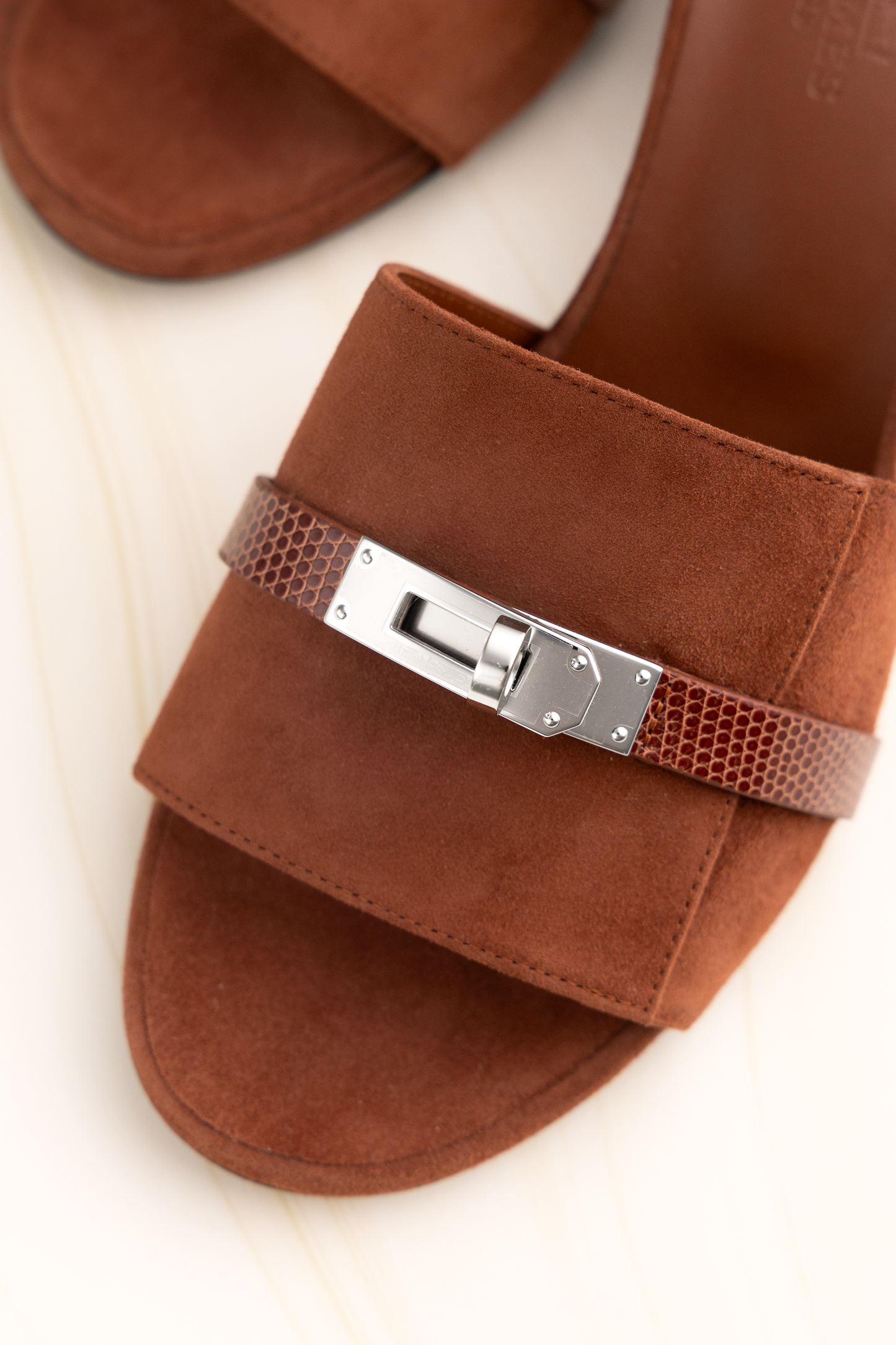 Hermès Gigi 50 Touch Sandals in Rouge Sépia