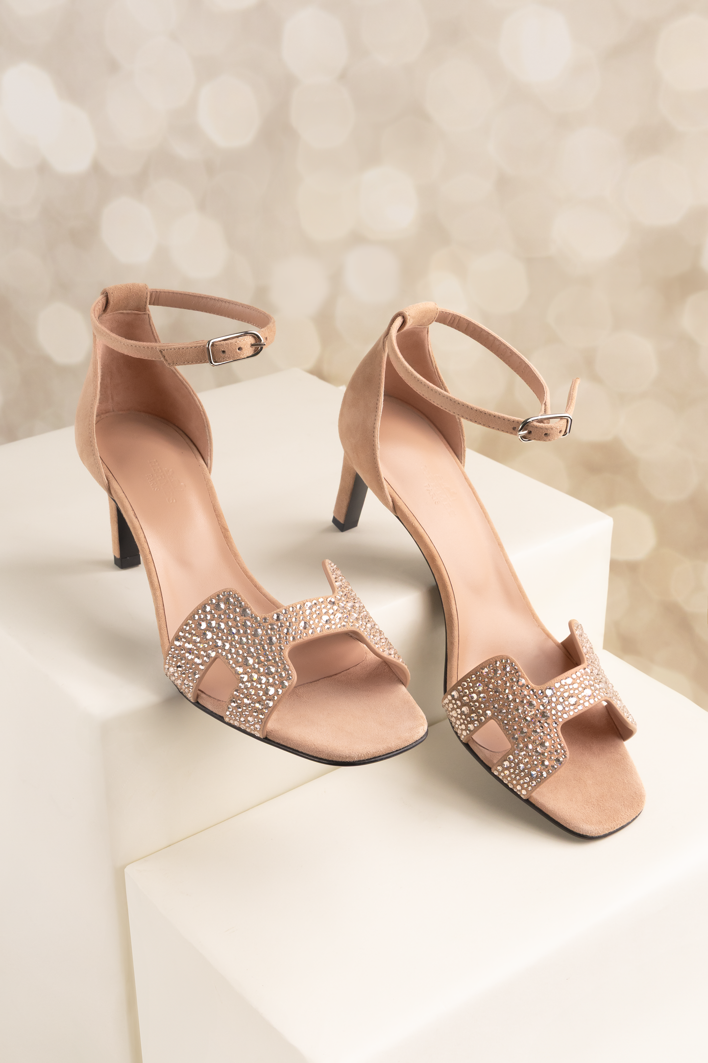 Hermès Joy 70 Sandals in Beige Perlino