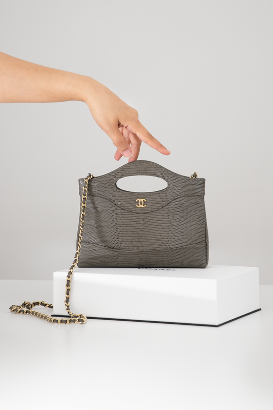 Chanel 31 Mini in Dark Grey Lizard