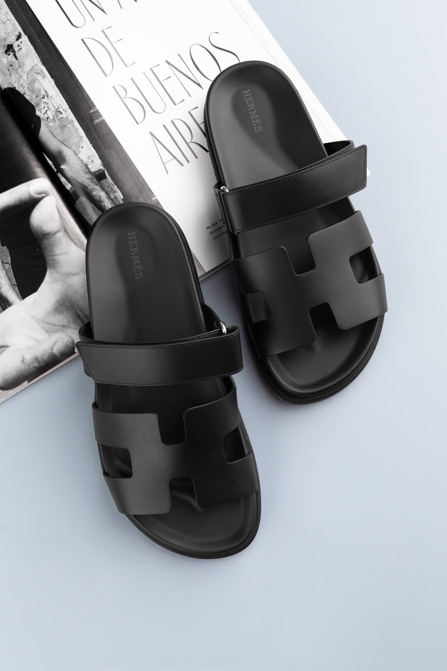 Hermès Black Chypre Sandals