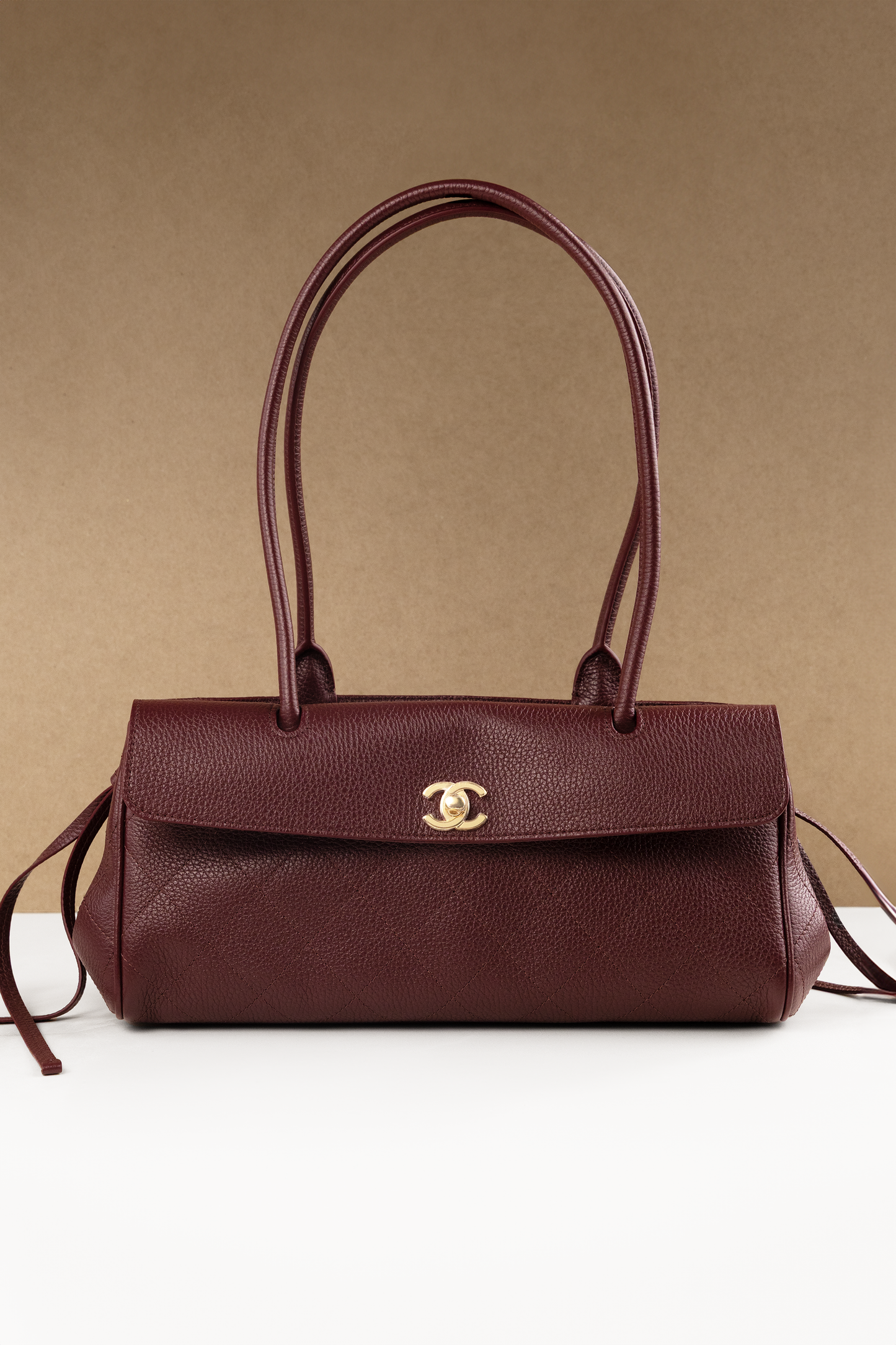 Chanel Small Shopping Bag in Dark Burgundy