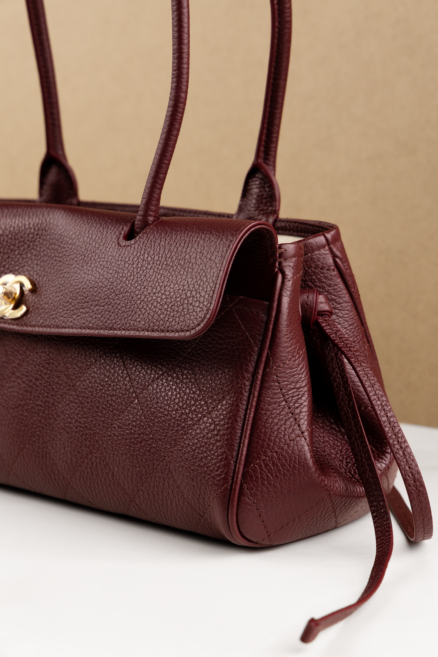 Chanel Small Shopping Bag in Dark Burgundy