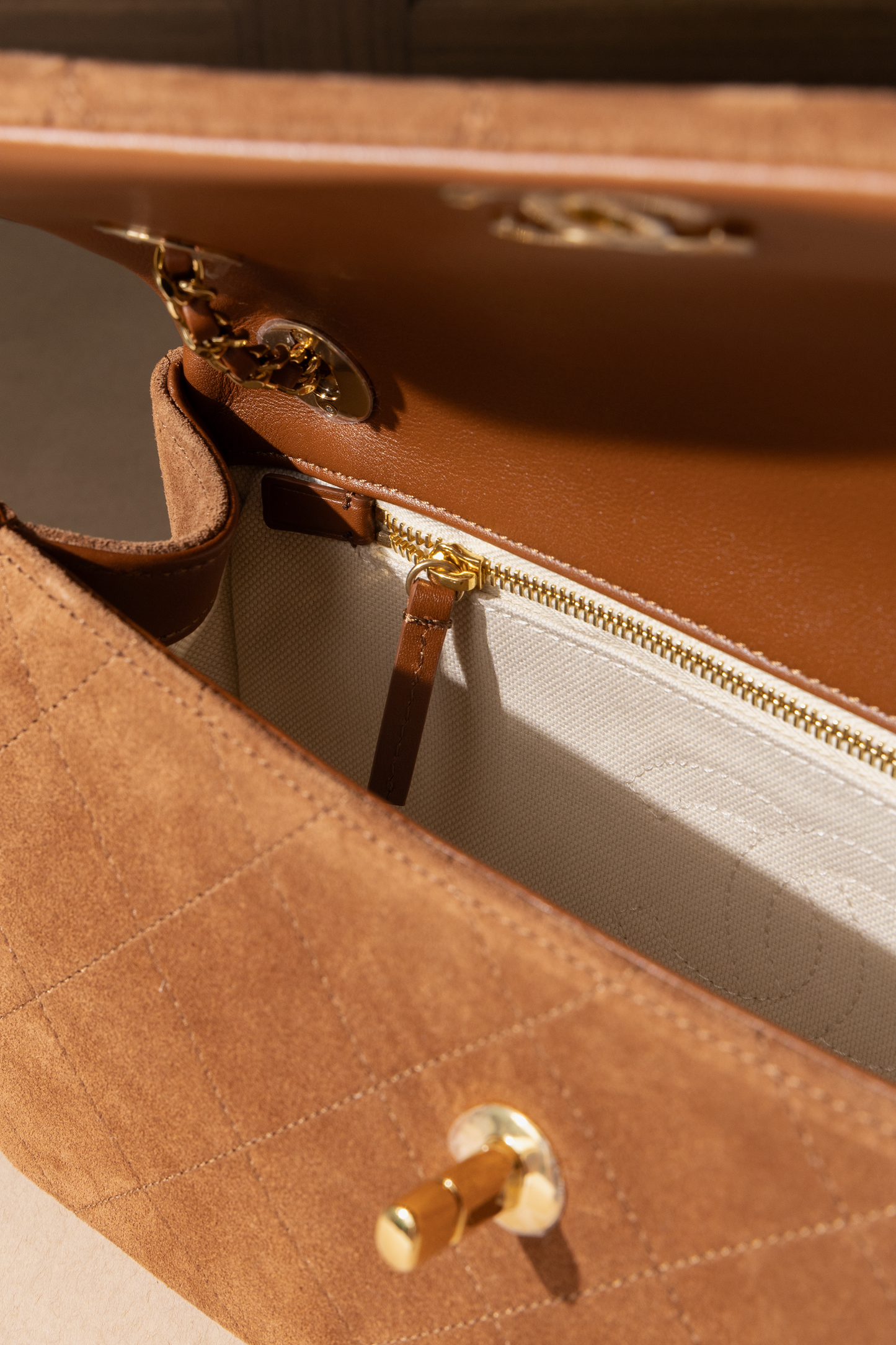Chanel Suede Brown Flap Bag