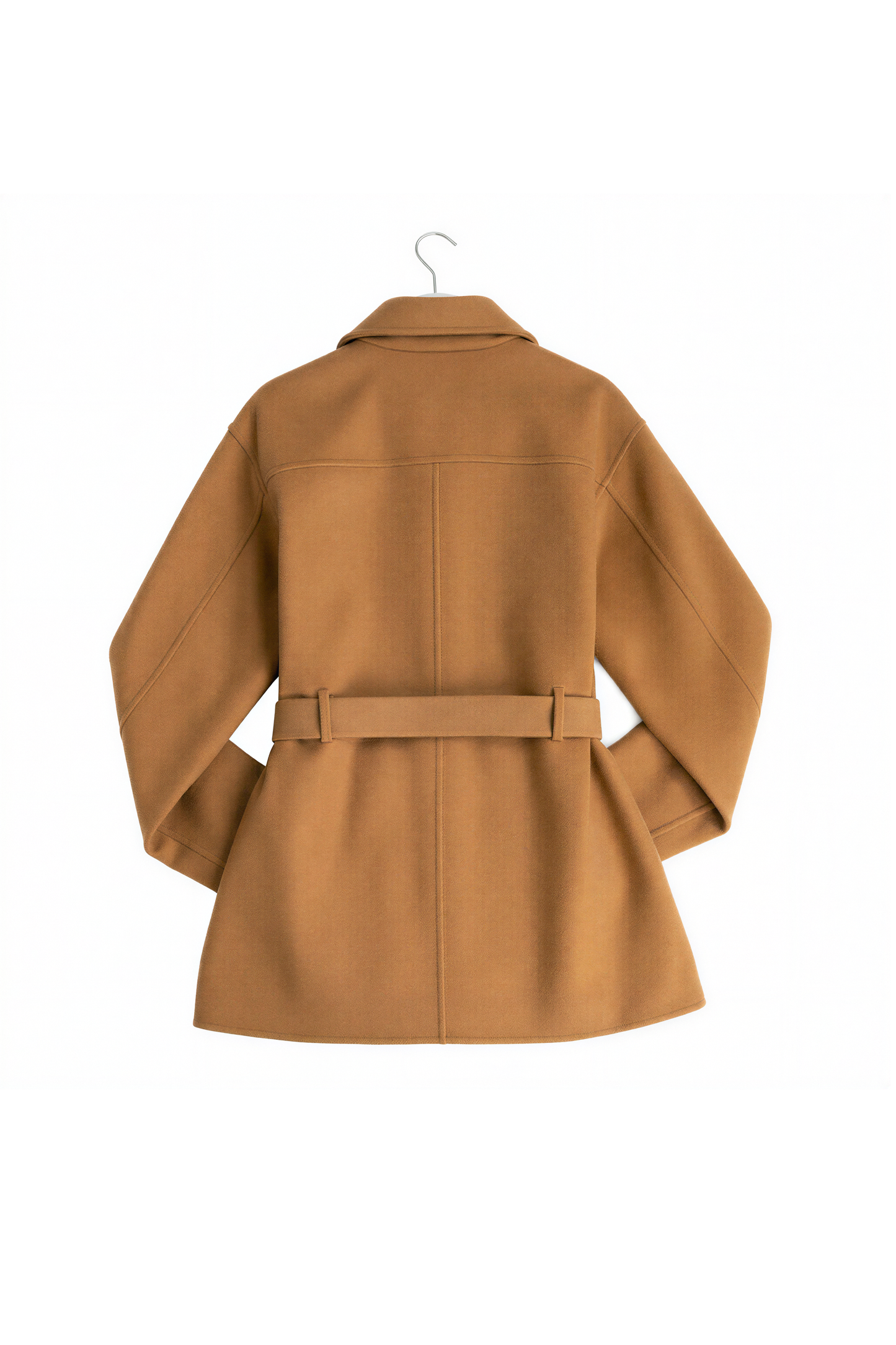 Hermès Short Parka Coat in Double-Sided Wool with "Chaine d'Ancre" Motif in Brun Mahogany