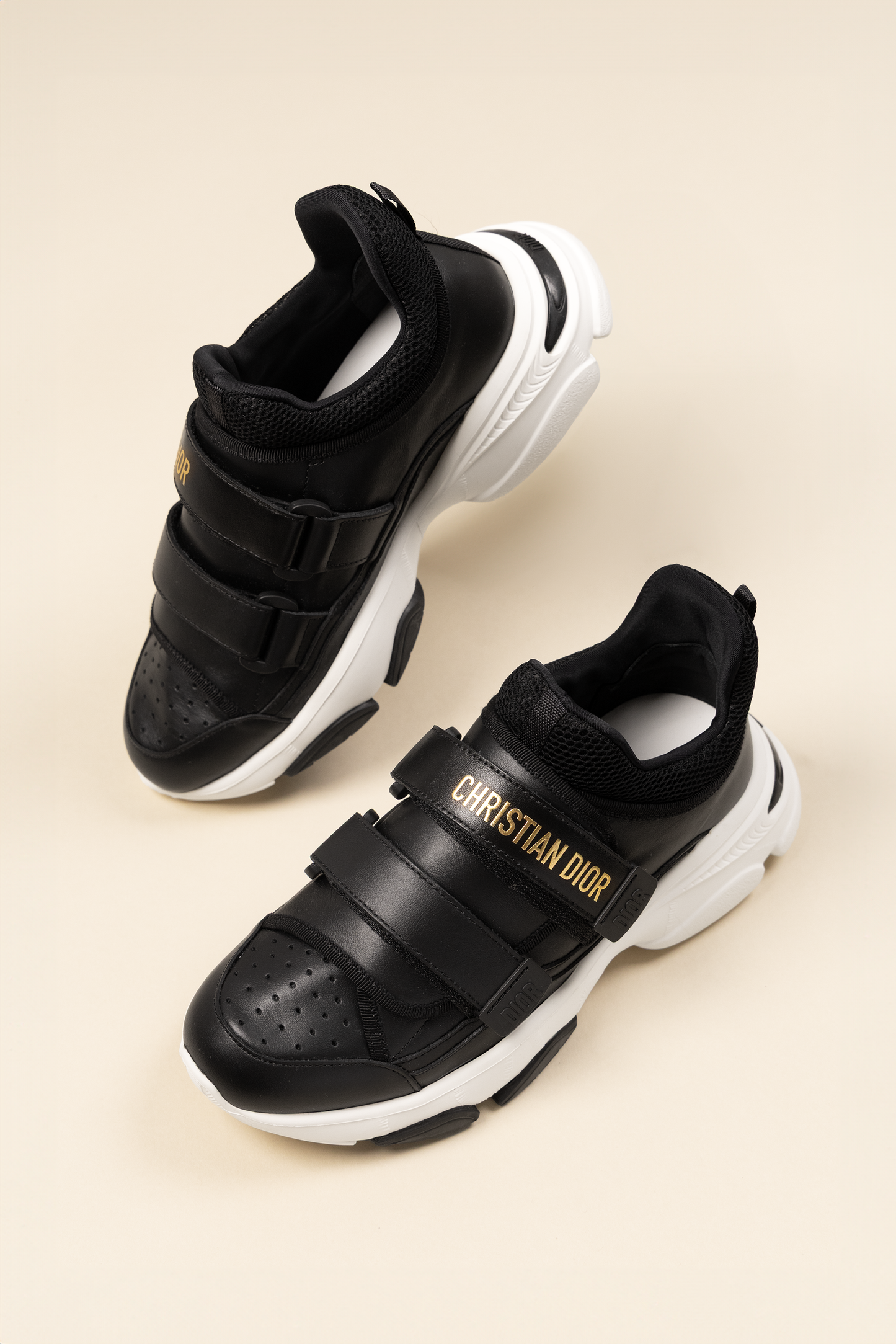 Dior D-Wander Sneakers in Black/White