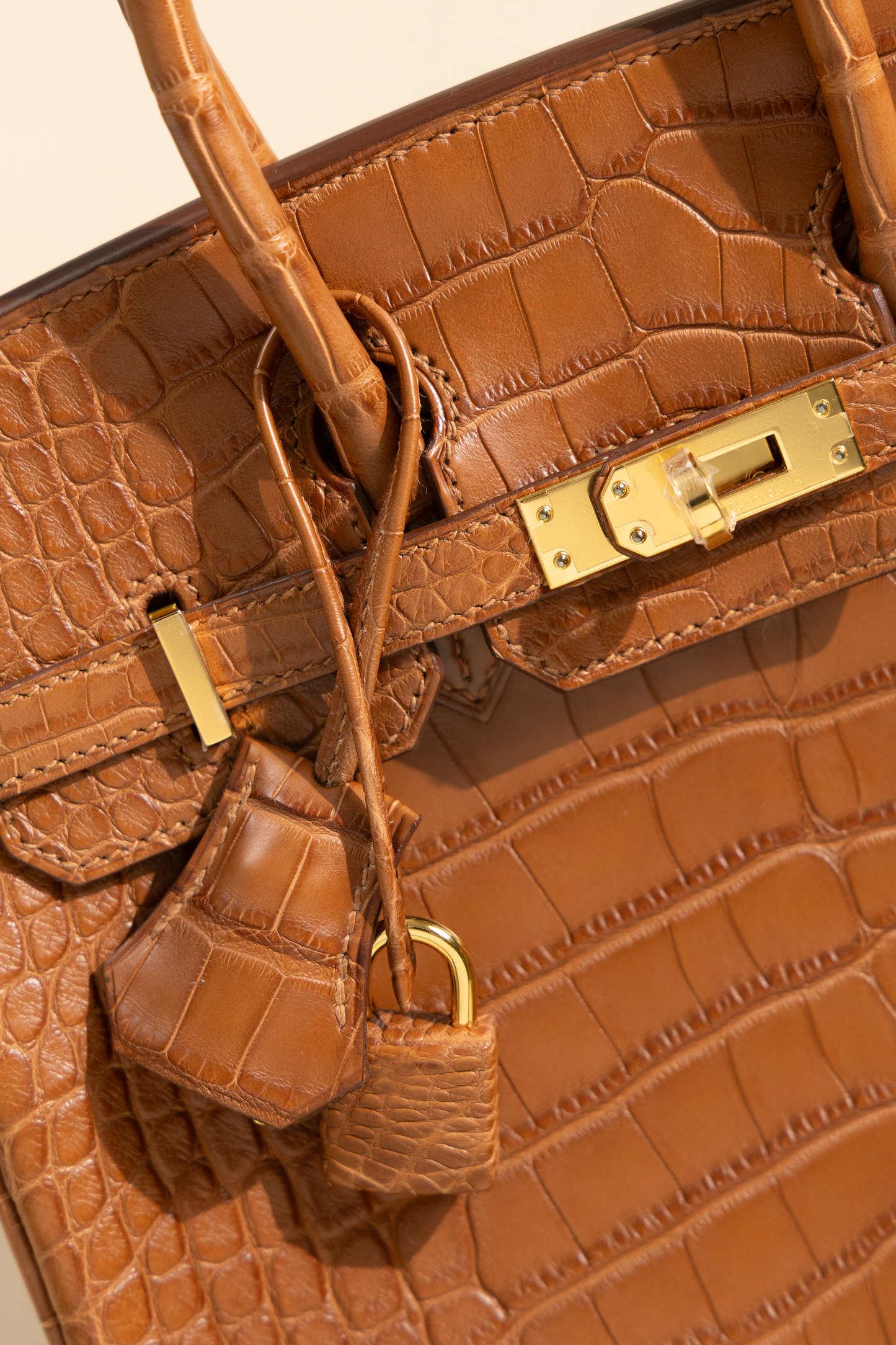 Hermès Birkin 25 Retourne Matte Alligator in Gold GHW