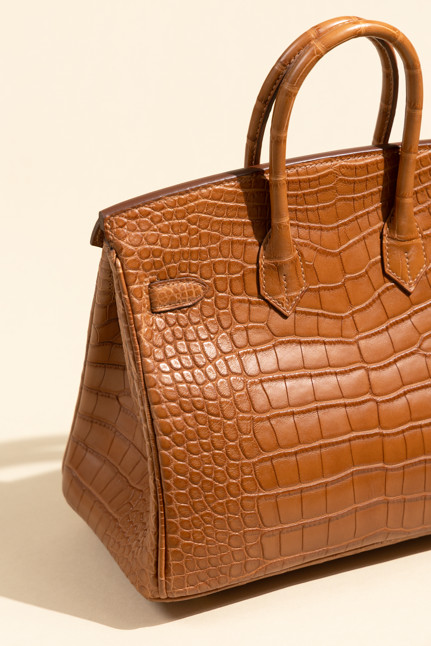 Hermès Birkin 25 Retourne Matte Alligator in Gold GHW