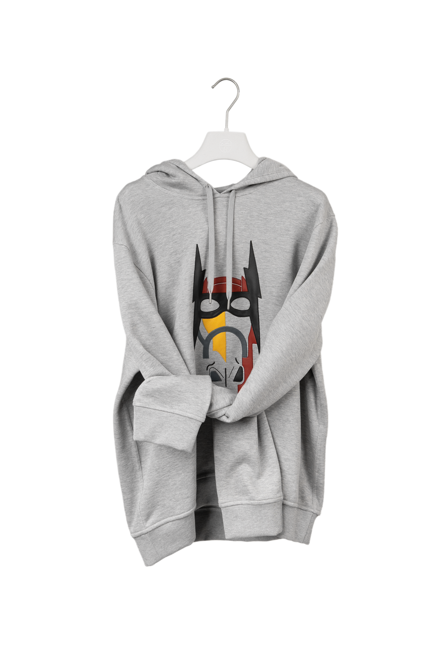 Hermès Sweat A Capuche Patch Cuir in Gris Clair