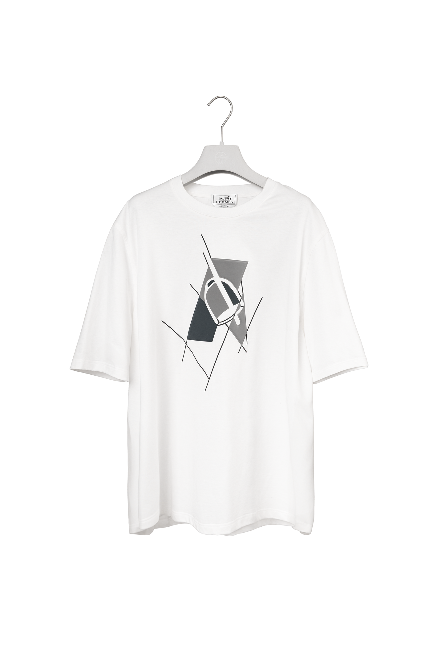 Hermès Etrier en Fragments White Cotton T-Shirt