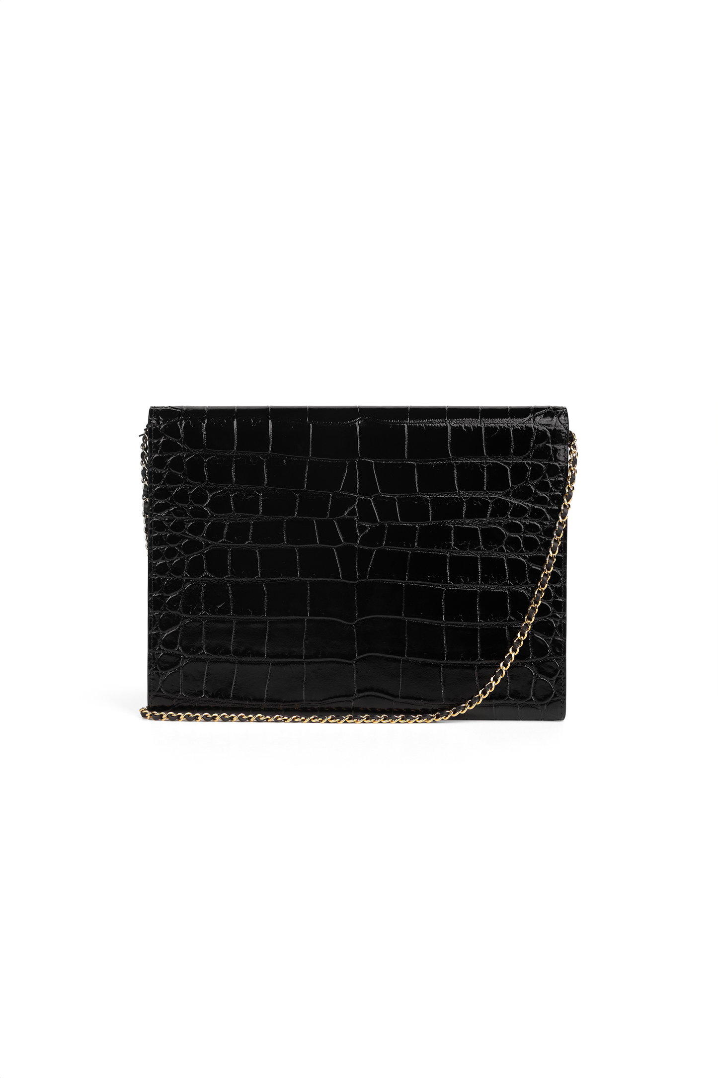 Chanel Clutch with Chain in Black Crocodile Embossed Calfskin