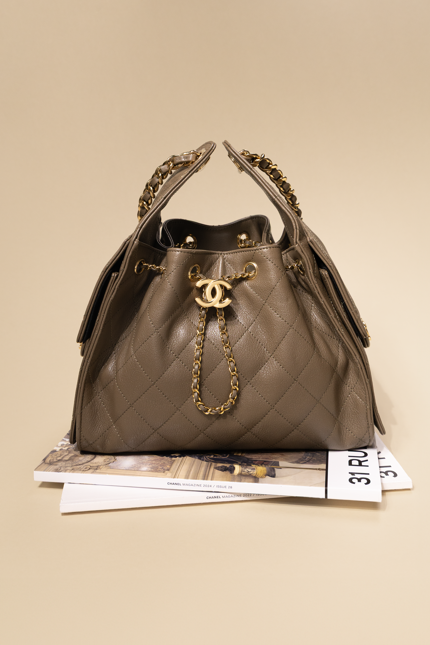 Chanel Small Hobo 25 Bag in Khaki