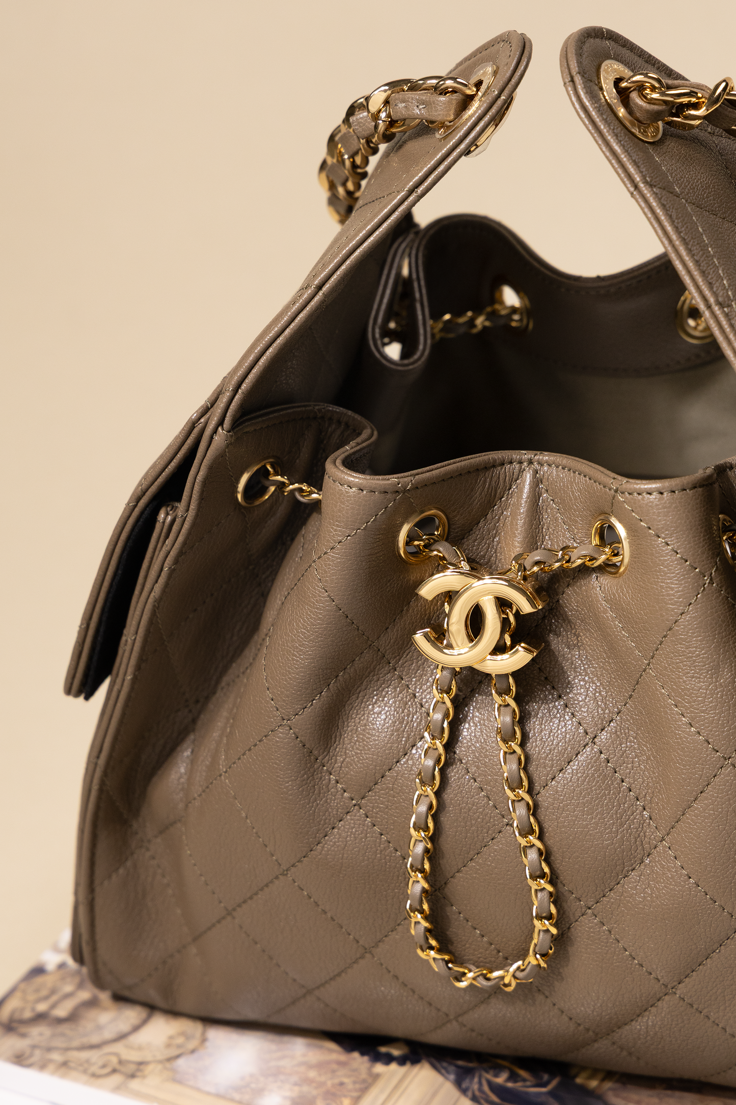Chanel Small Hobo 25 Bag in Khaki