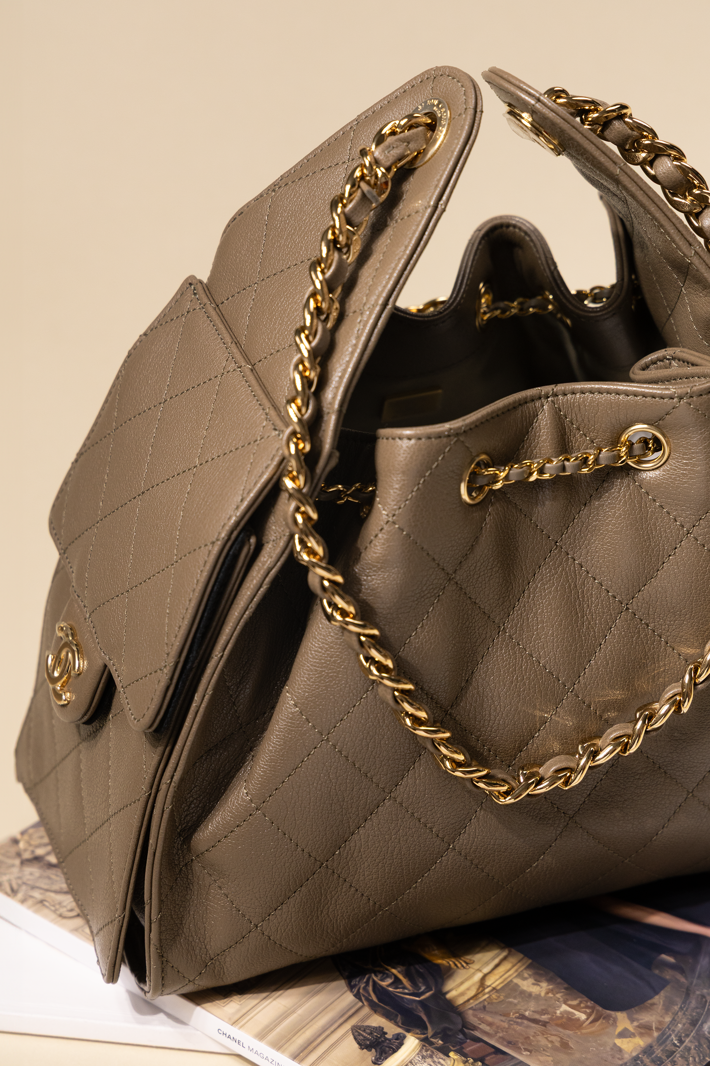 Chanel Small Hobo 25 Bag in Khaki