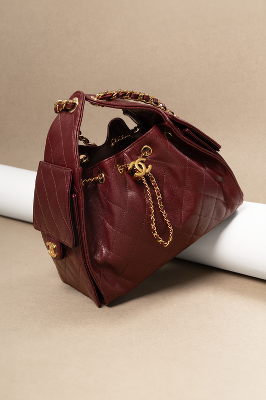 Chanel Small Hobo 25 Burgundy Bag