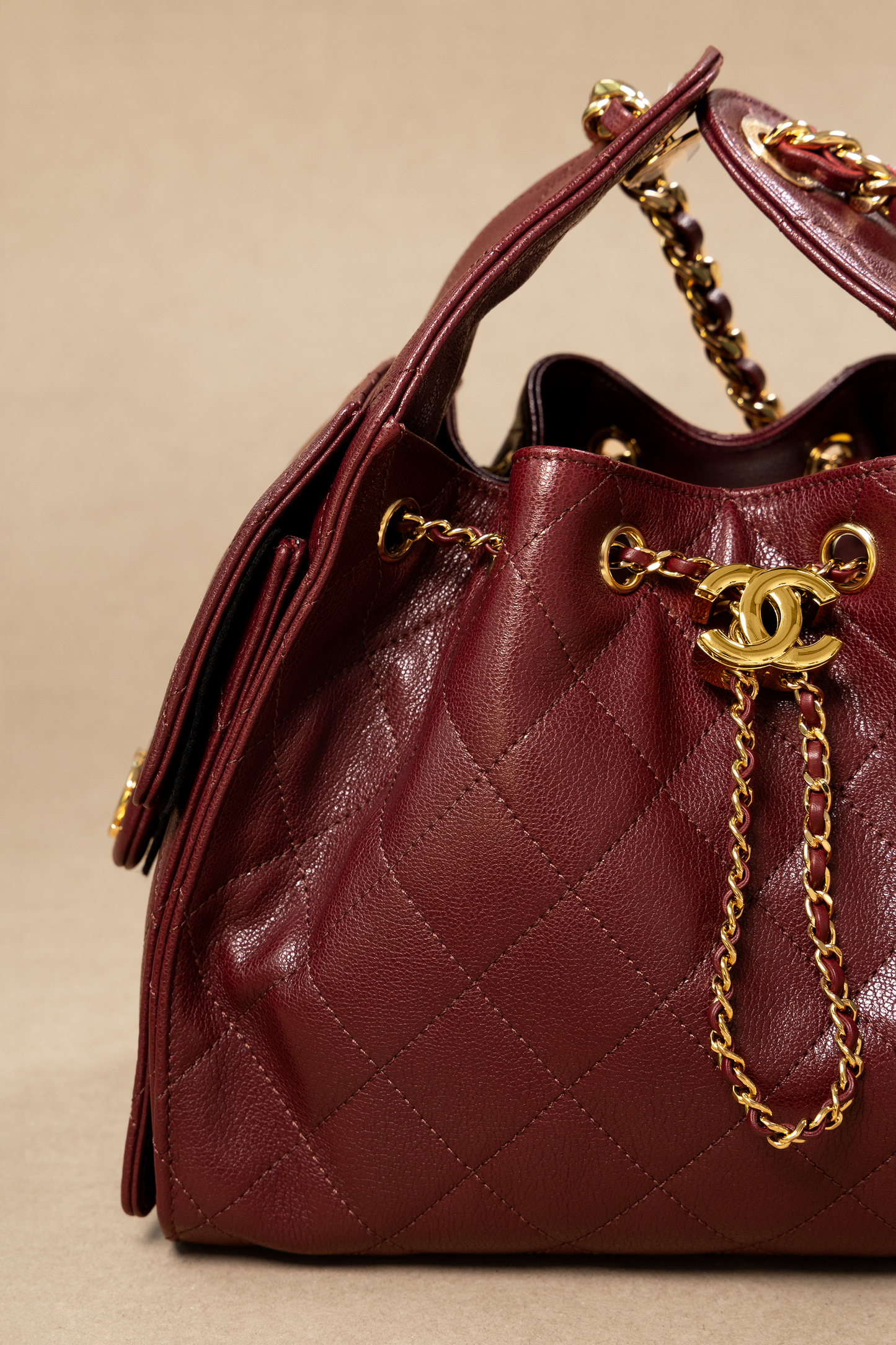 Chanel Small Hobo 25 Burgundy Bag