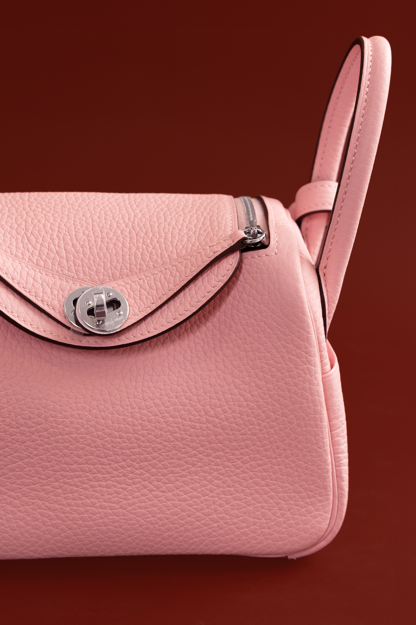 Hermès Mini Lindy Clemence in Rose Sakura PHW