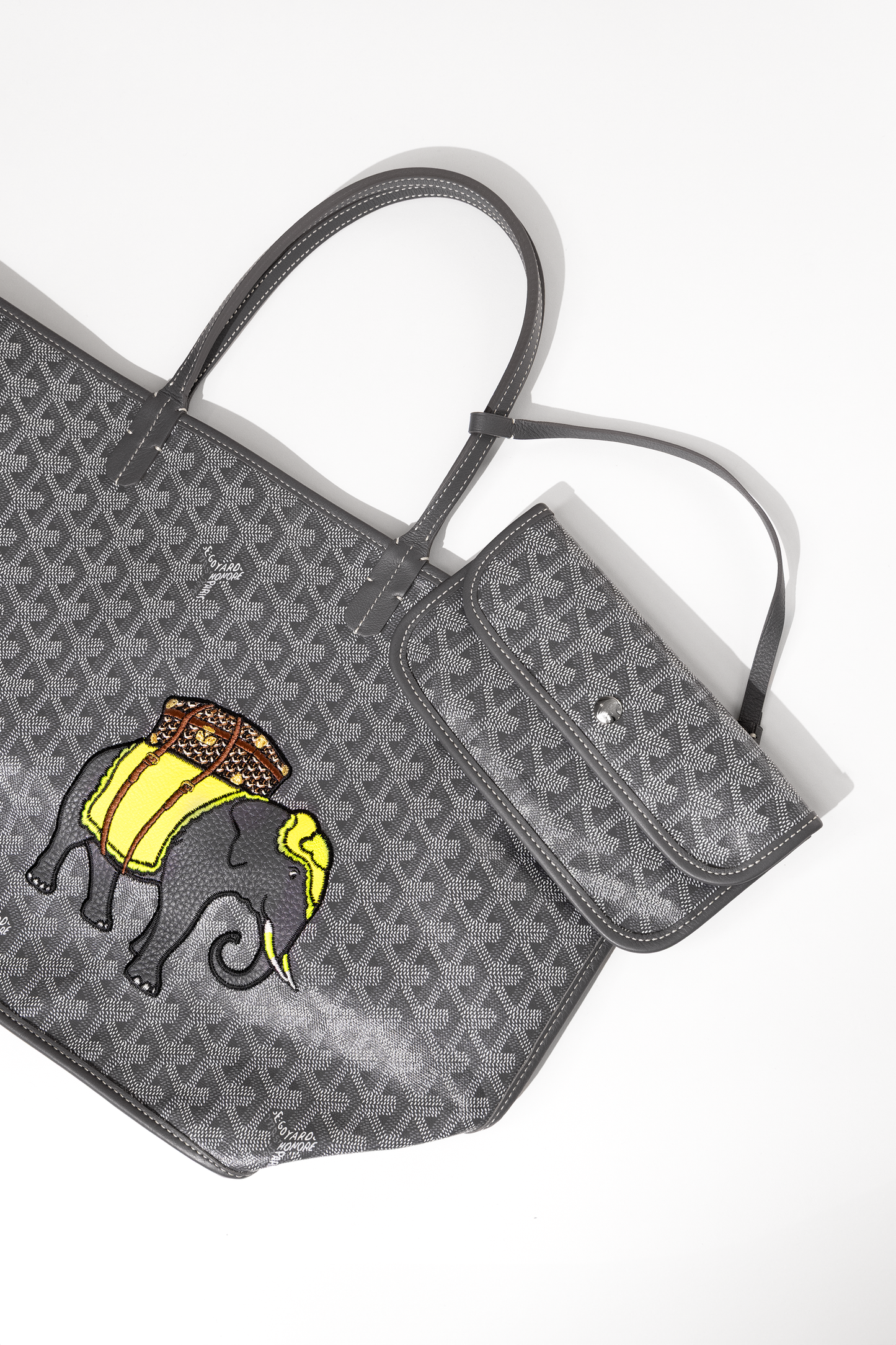 Goyard Grey PM Anjou Reversible Elephant Tote Bag