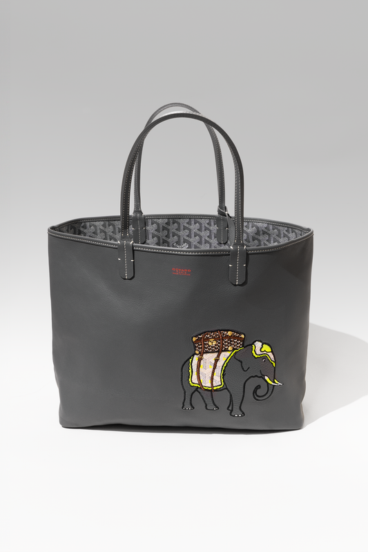 Goyard Grey PM Anjou Reversible Elephant Tote Bag