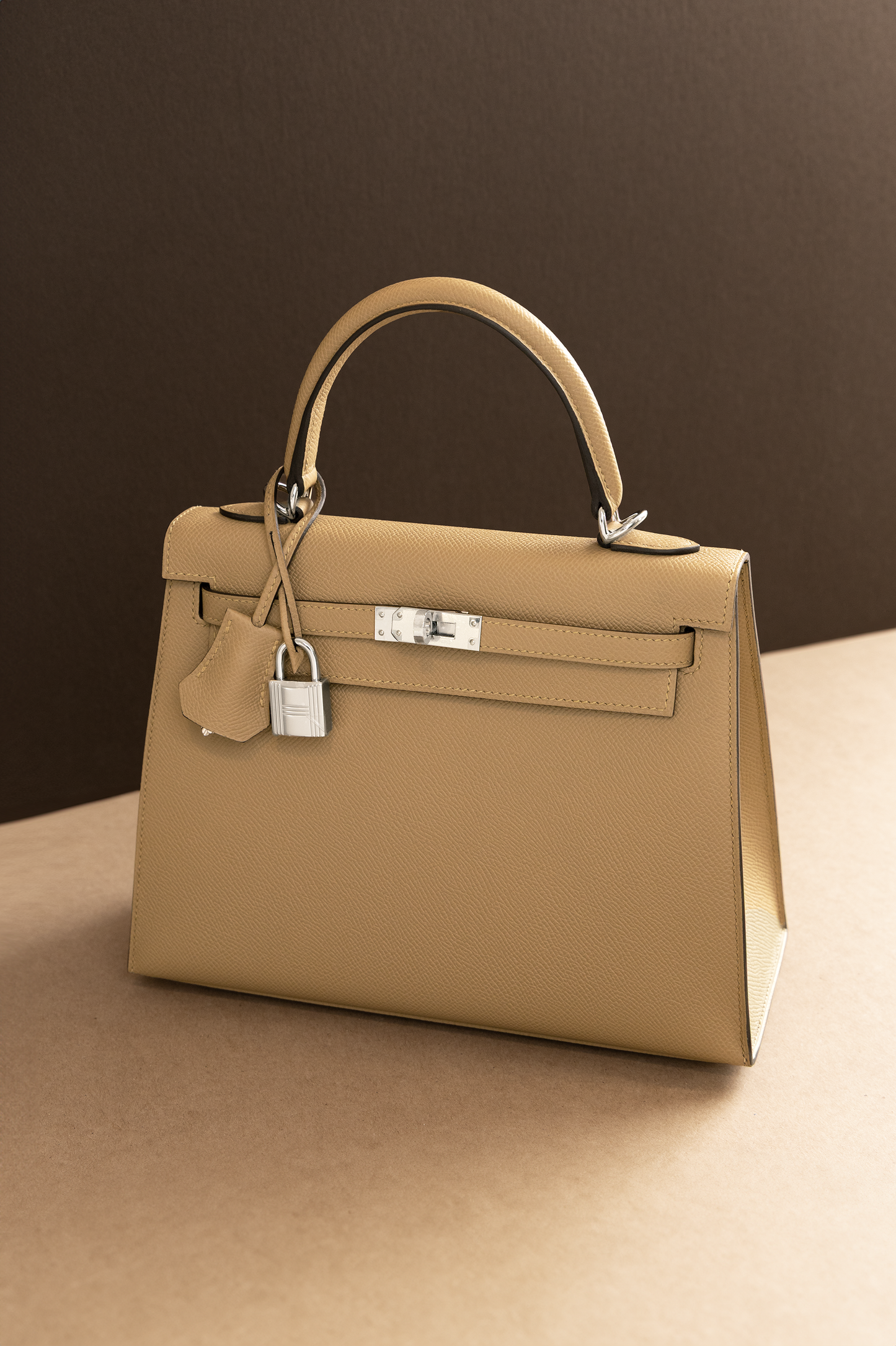 Hermès Kelly 25 Epsom in Poussiere PHW
