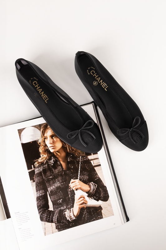 Chanel Black Mesh Ballet Flats