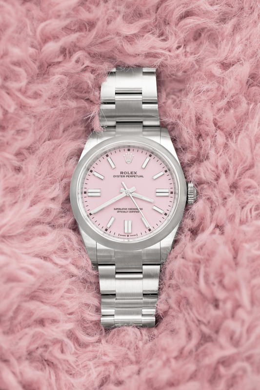 Rolex Oyster Perpetual Pink Dial Watch 42MM