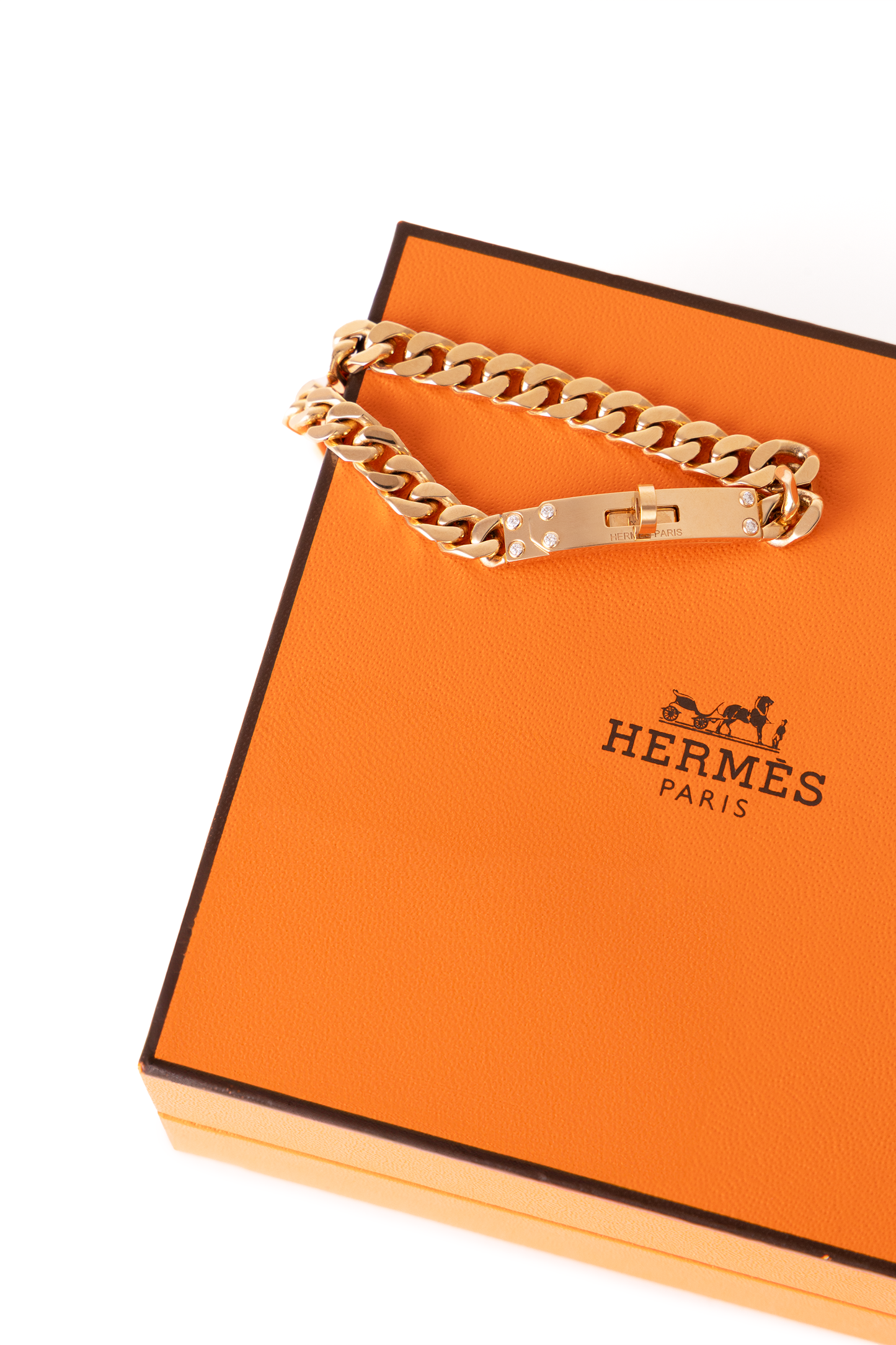 Hermès Kelly Gourmette Rose Gold Bracelet
